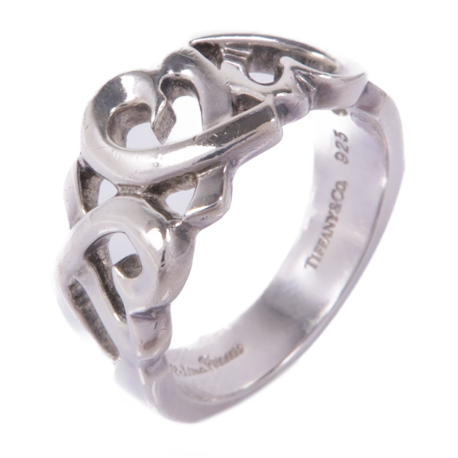 TIFFANY＆CO 925純銀Loving Heart Band Ring戒指US#6