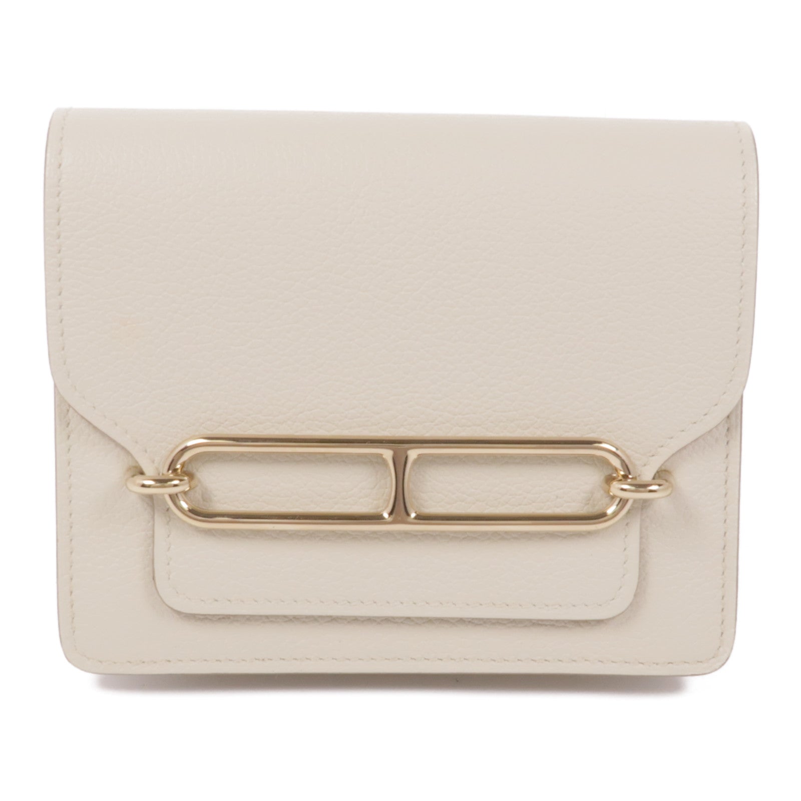 HERMES Evercolor皮革Roulis Slim金扣錢包Beton