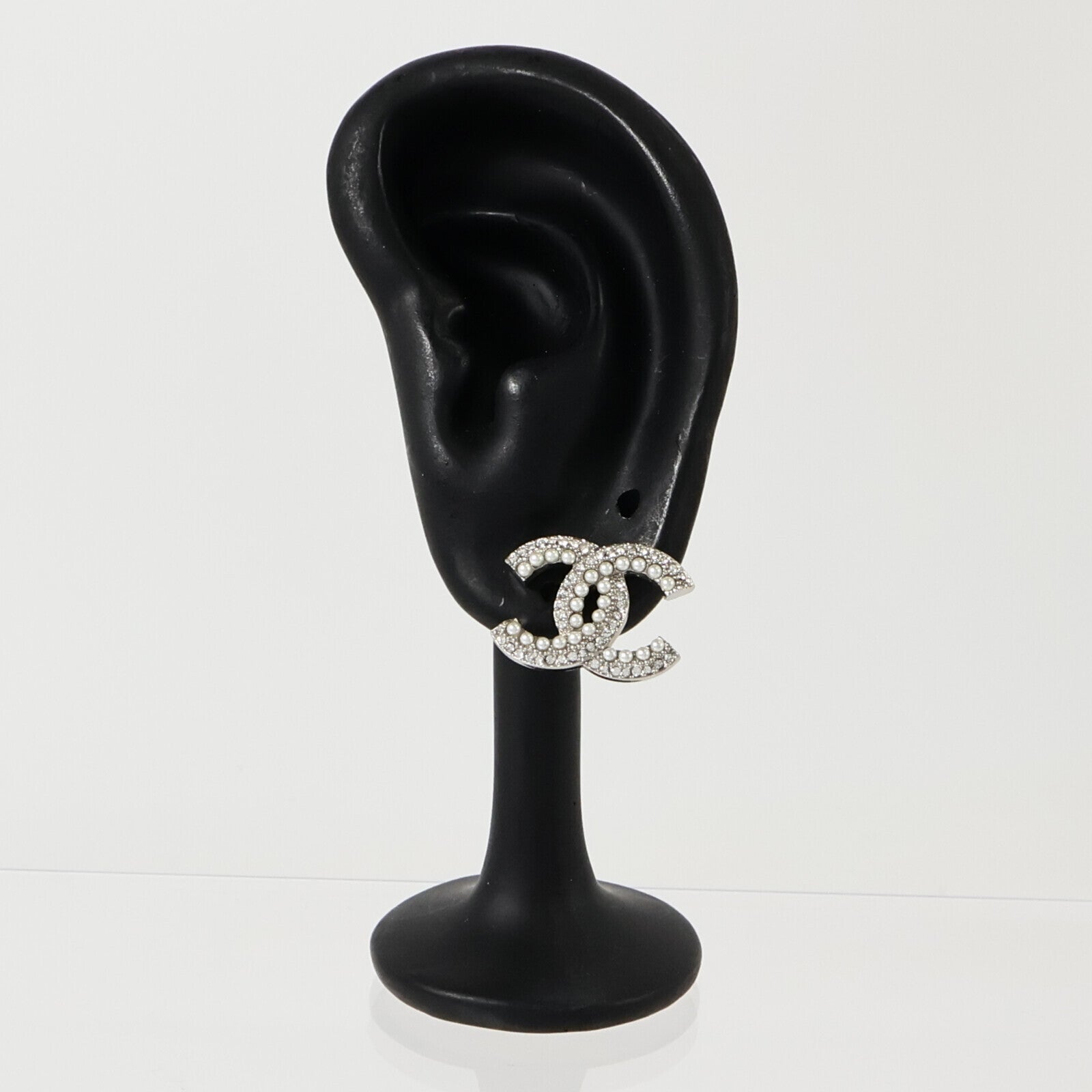CHANEL PVC/金屬CC Pierced Earrings耳環
