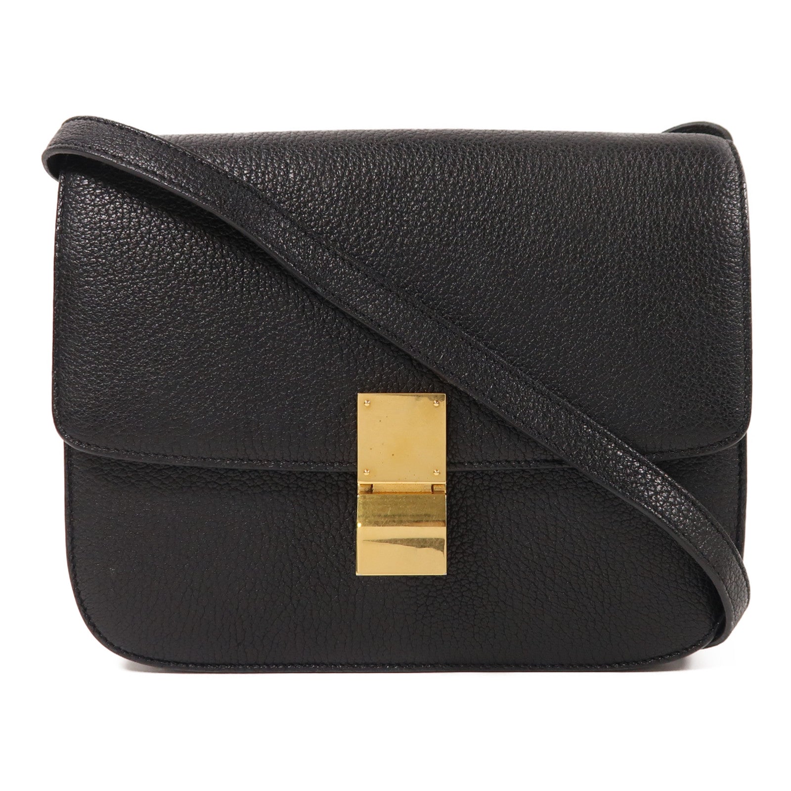 CELINE 牛皮皮革Classic Box金扣肩背袋