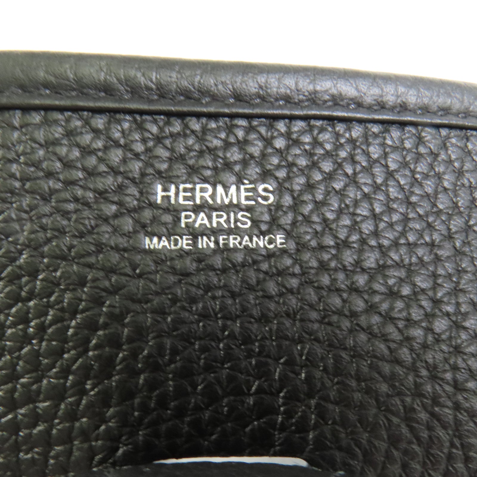 HERMES Clemence皮革Evelyne PM銀扣肩背袋Noir