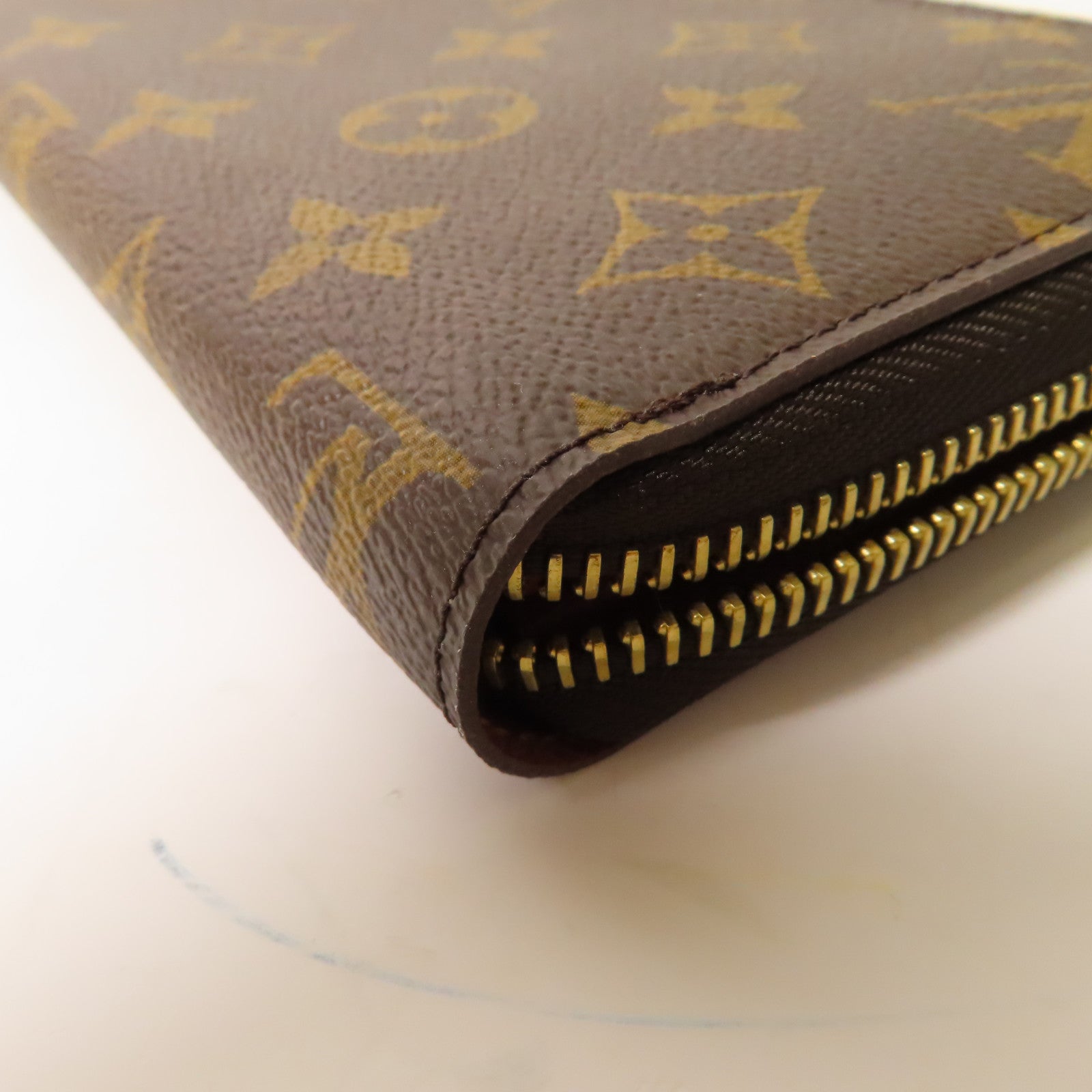 LOUIS VUITTON Monogram Zipper Long Wallet金扣長錢包棕色