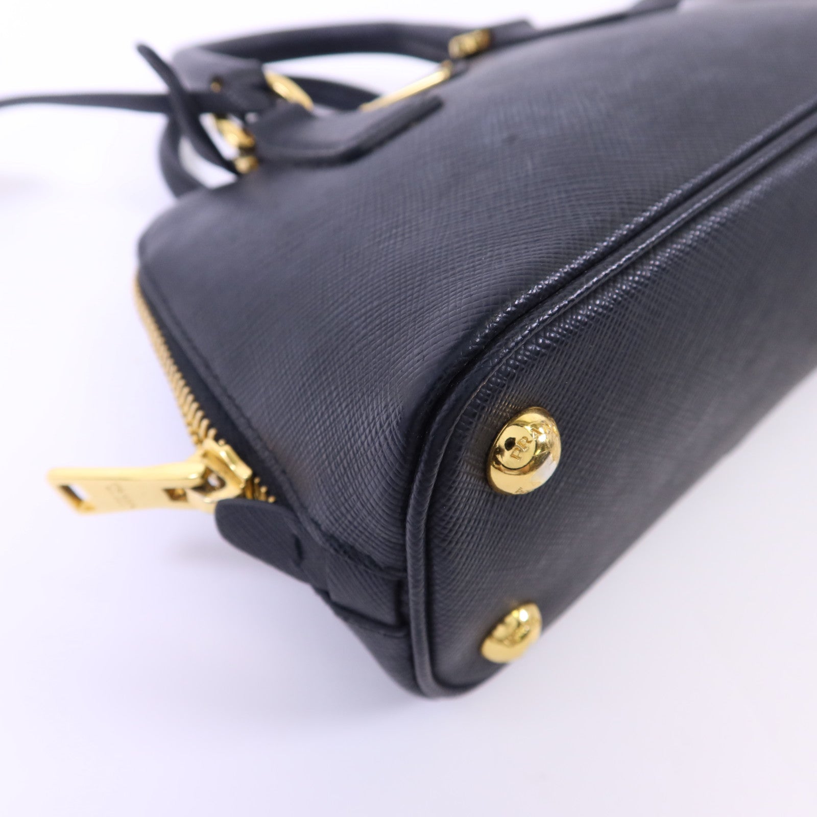 PRADA Saffiano皮革2 Way Shoulder金扣手挽肩背兩用袋