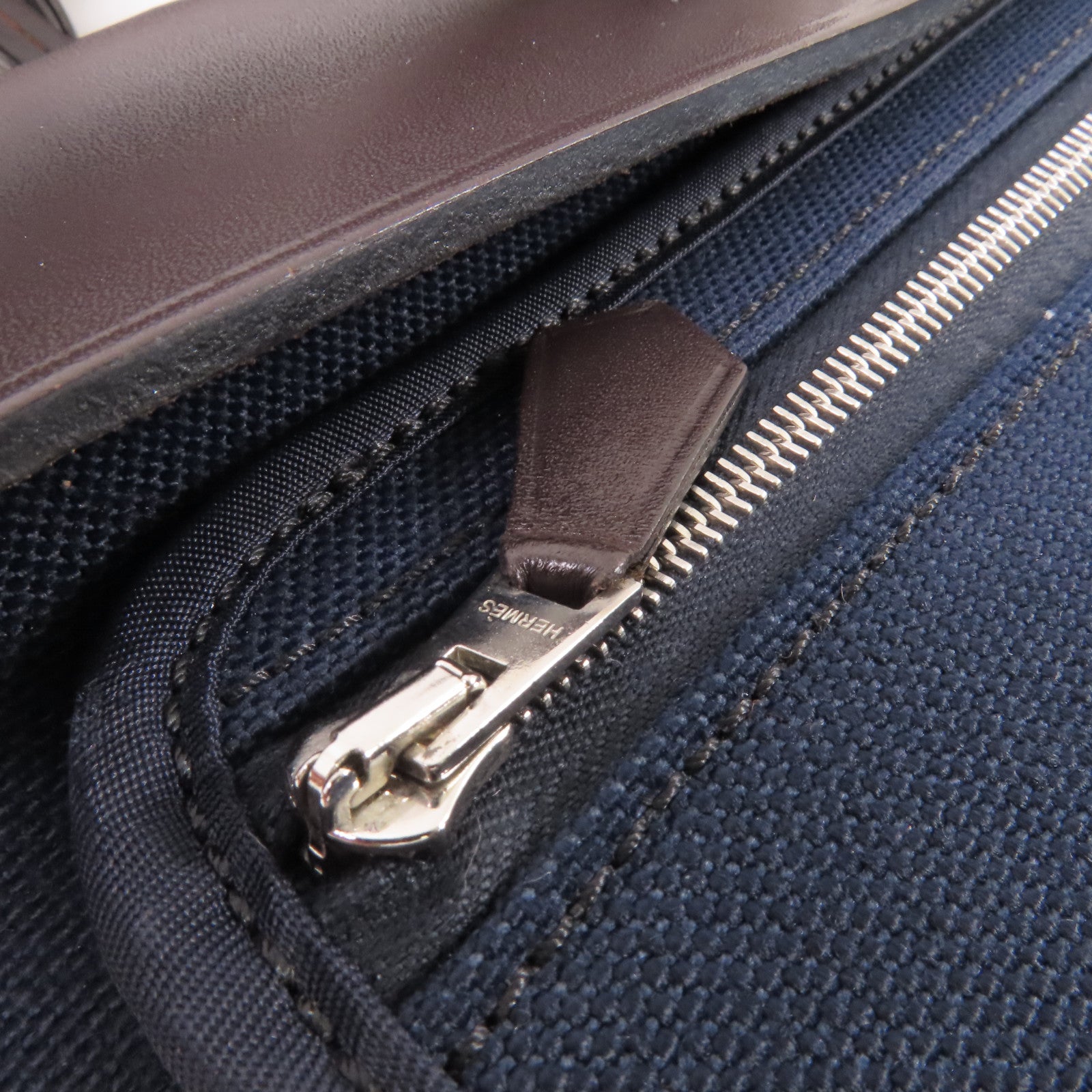 HERMES 帆布Herbag PM 2Way Shoulder Bag銀扣手挽肩背袋藍色