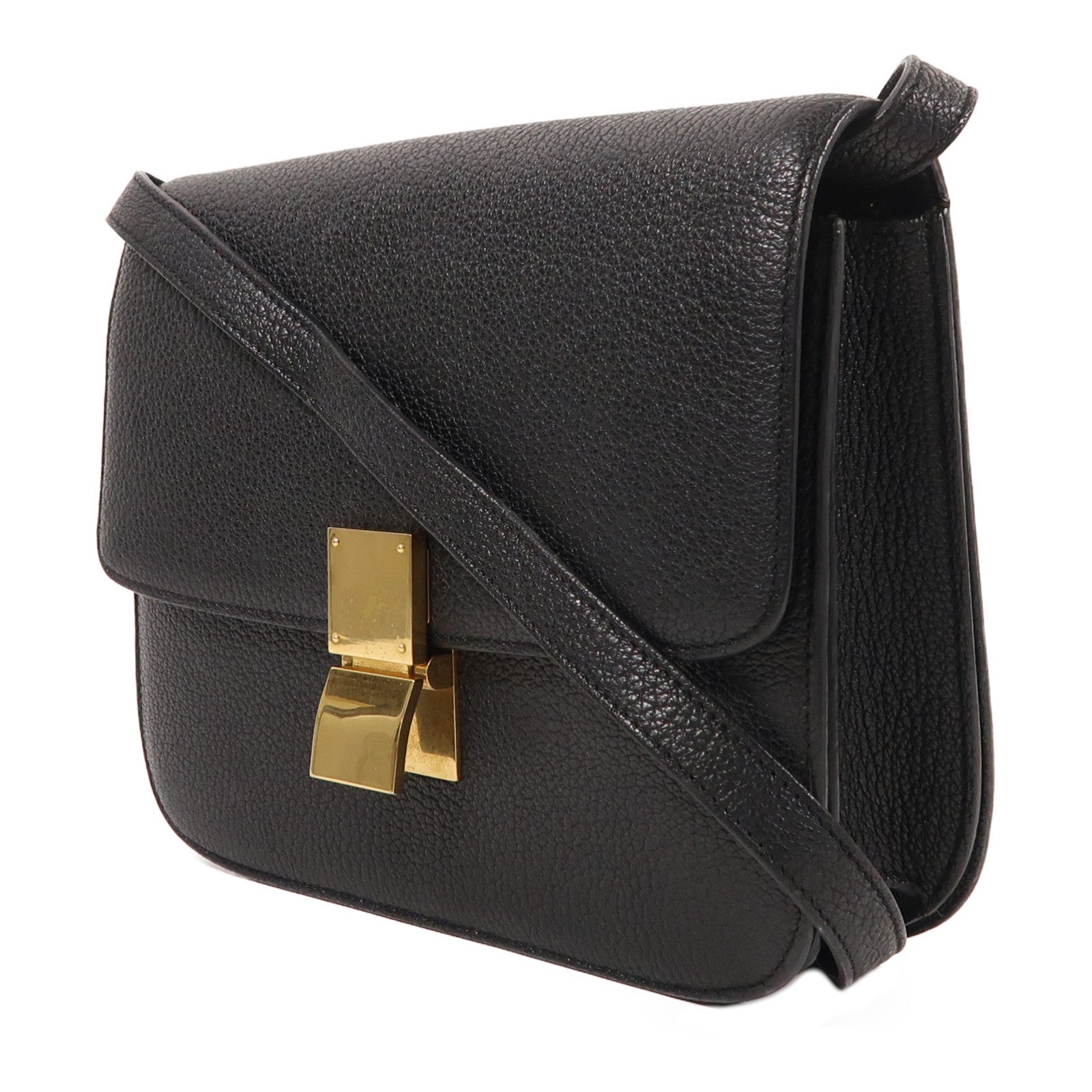 CELINE 牛皮皮革Classic Box金扣肩背袋