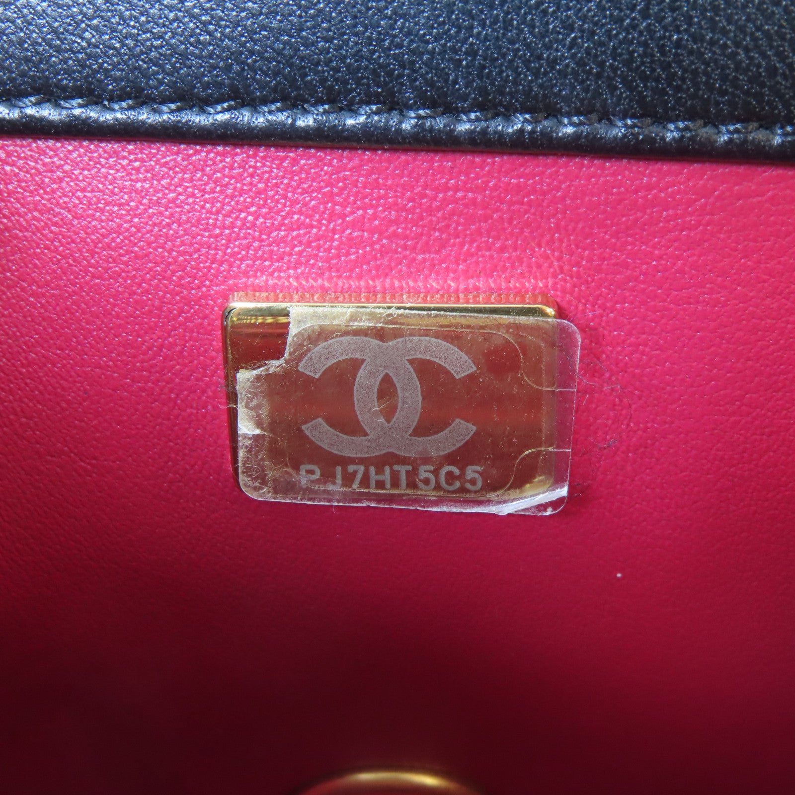 CHANEL 菱格羊皮皮革Mini Flap Bag金扣鏈帶肩背袋黑色