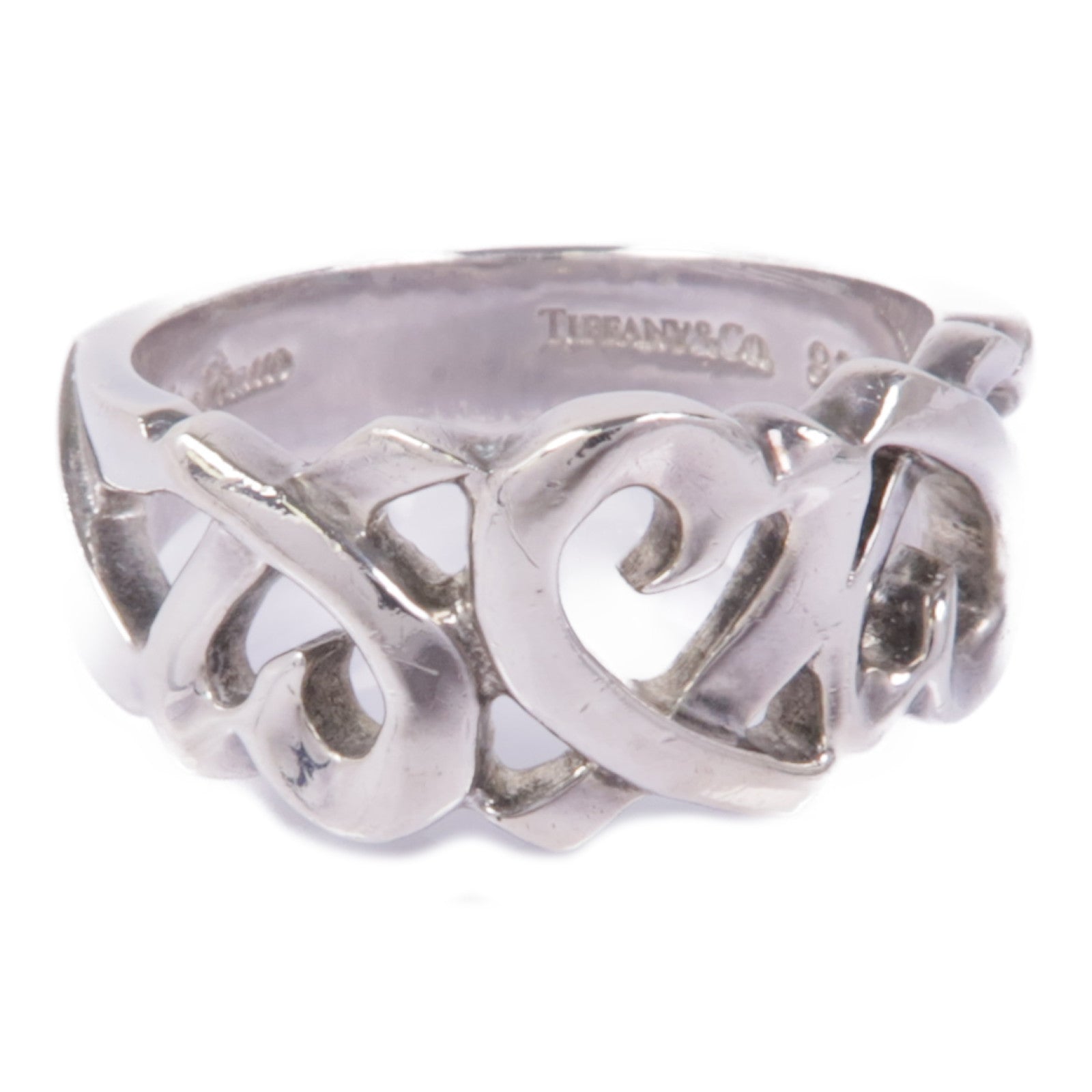 TIFFANY＆CO 925純銀Loving Heart Band Ring戒指US#6