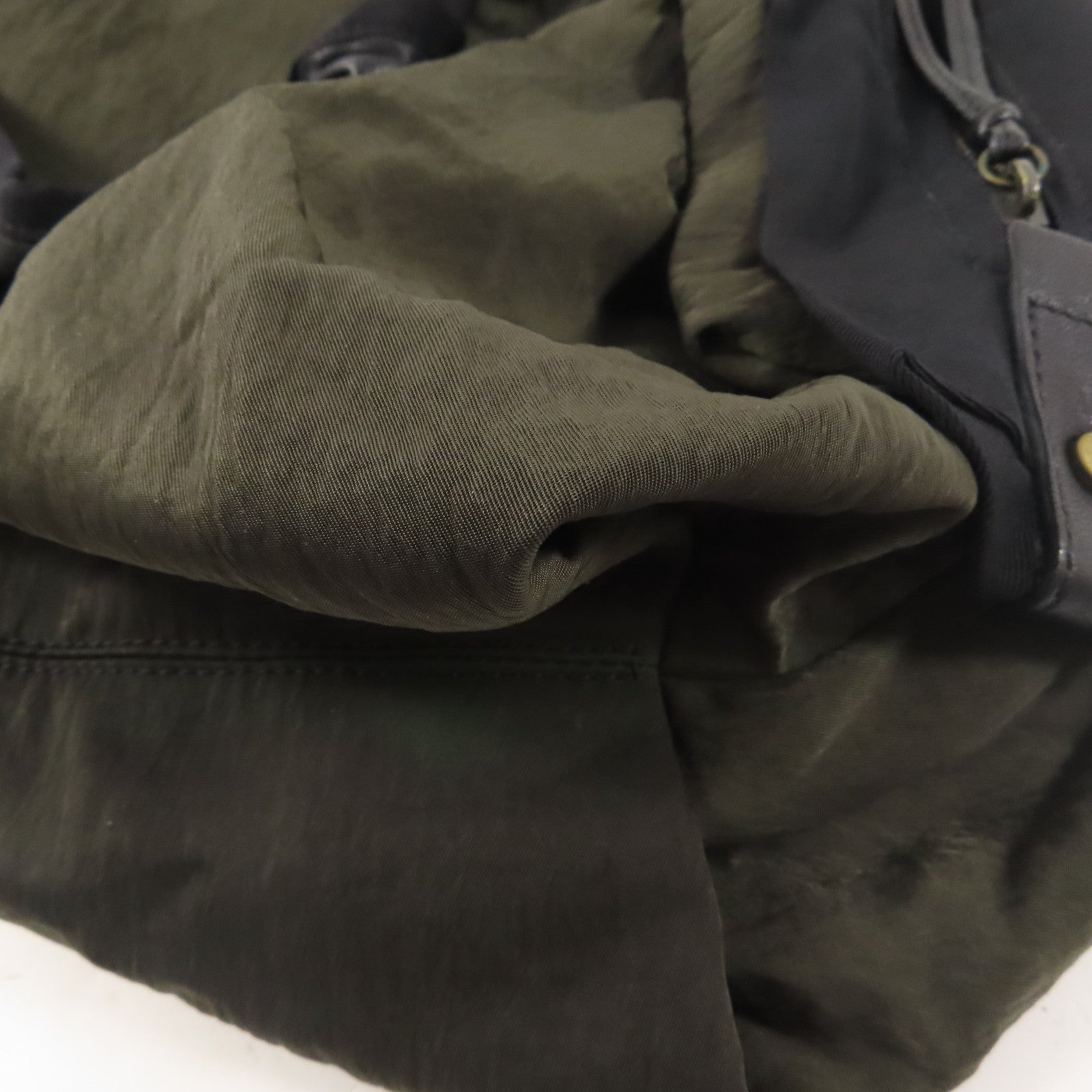 LANVIN 尼龍Shoulder Bag肩背袋卡其色/黑色