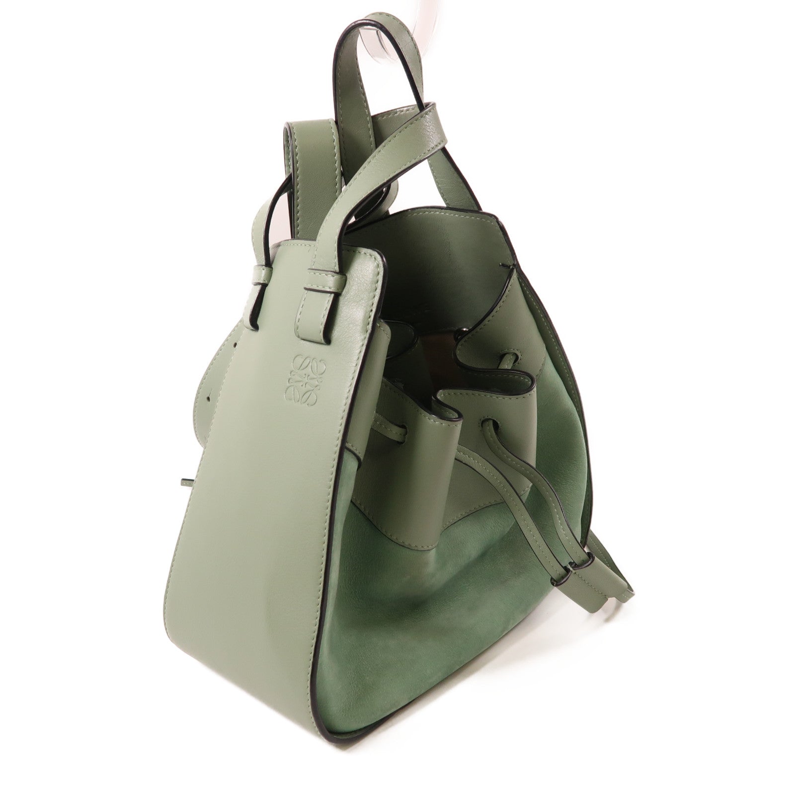 LOEWE 牛皮皮革Hammock銀扣肩背袋