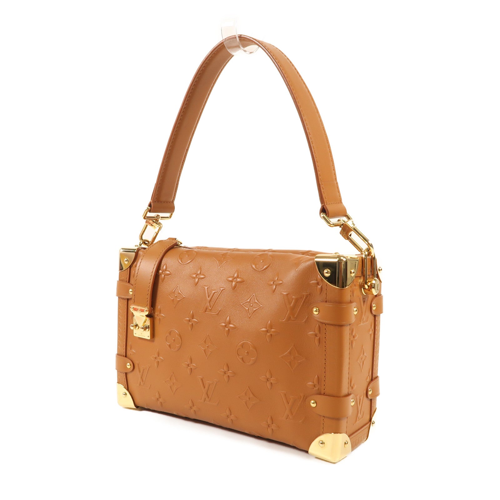 LOUIS VUITTON Monogram Empreinte Side Trunk金扣手挽肩背兩用袋