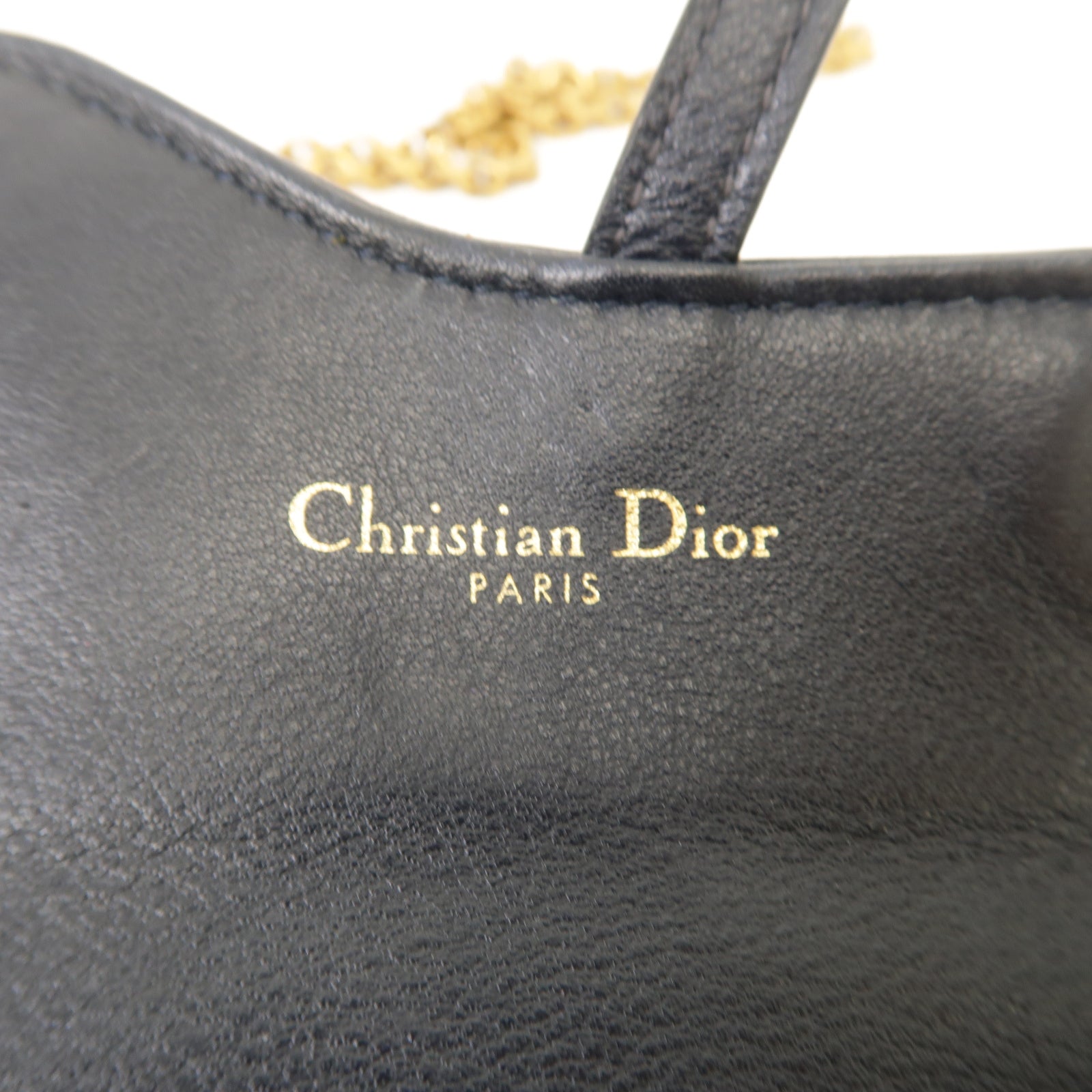 Dior 帆布Saddle Oblique金扣鏈帶肩背袋藍色