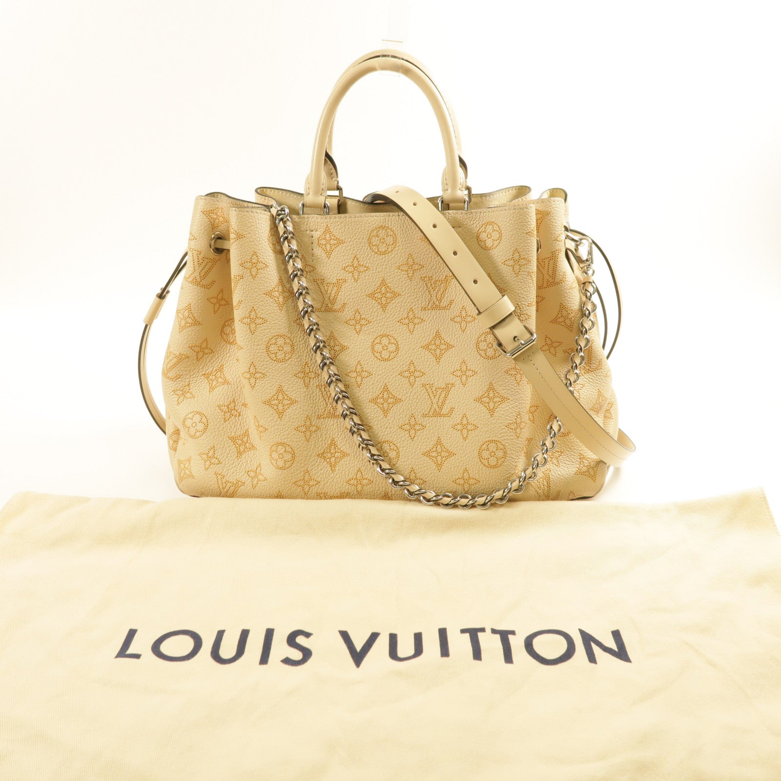 LOUIS VUITTON LV SHW Bella Tote 2Way Shoulder Hand Bag Mahina M59203 Beige