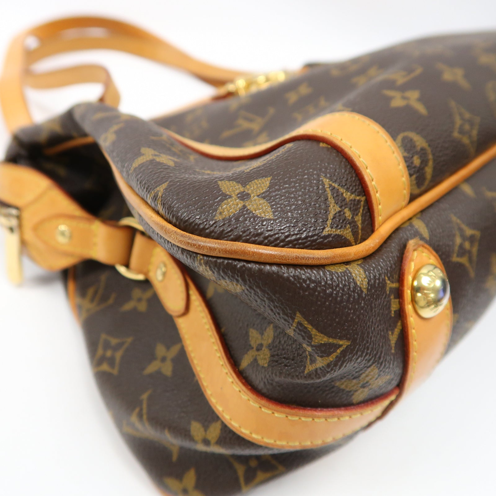 LOUIS VUITTON Monogram Stresa PM金扣肩背袋啡色