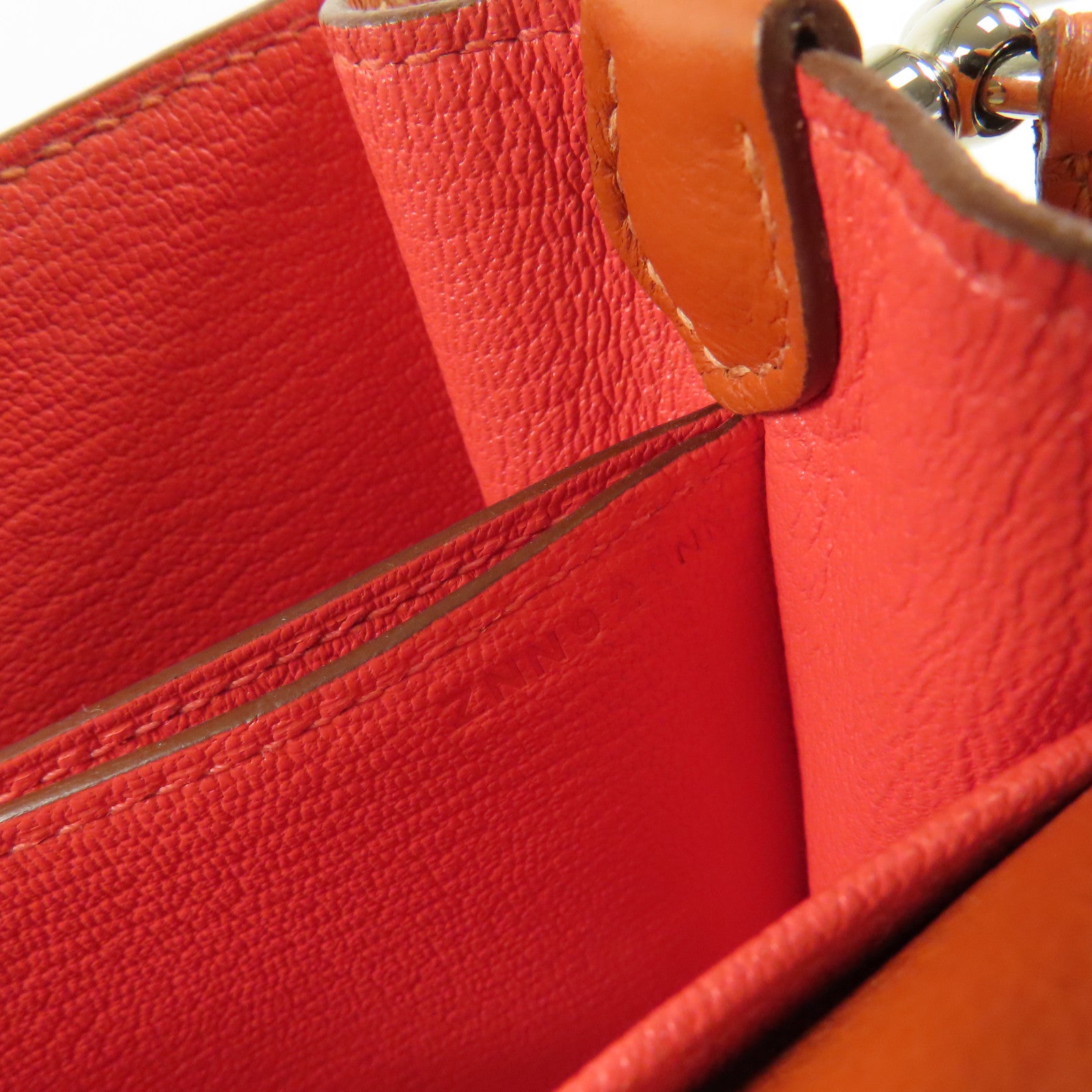 HERMES Evercolor皮革Mini Roulis金扣肩背袋Terre Battue/Capucine