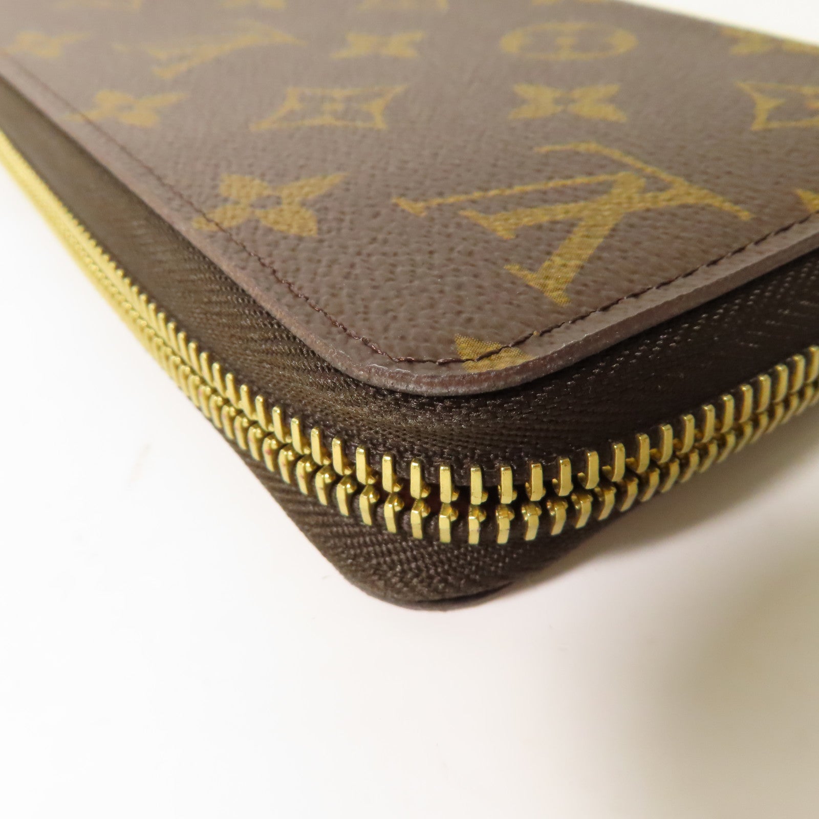 LOUIS VUITTON Monogram Zipper Long Wallet金扣長錢包棕色