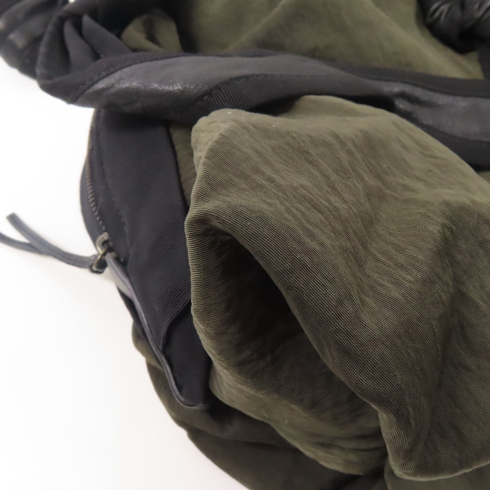 LANVIN 尼龍Shoulder Bag肩背袋卡其色/黑色