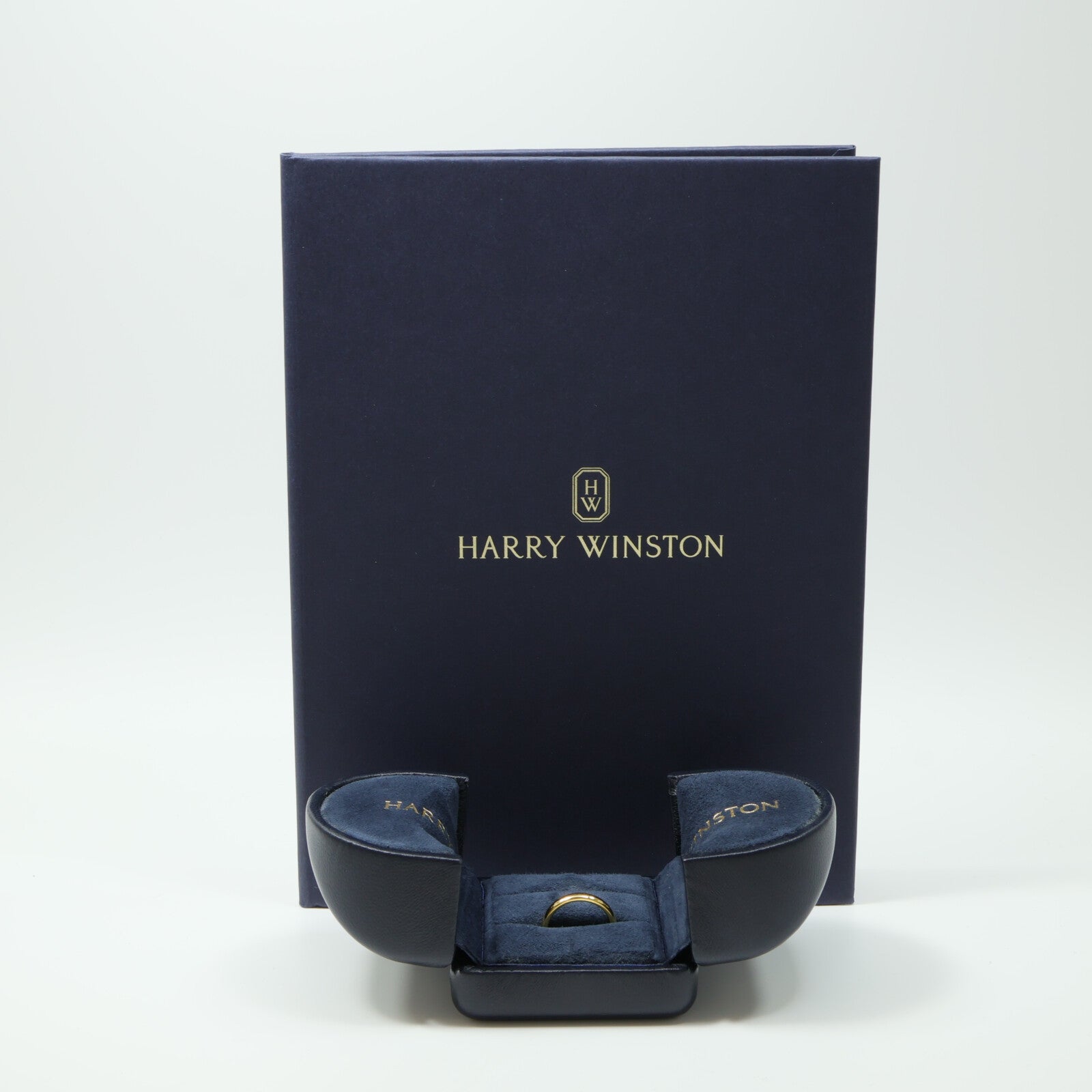 HARRY WINSTON 18K黃金Round Cut Marriage 1 Diamond Ring鑽石戒指