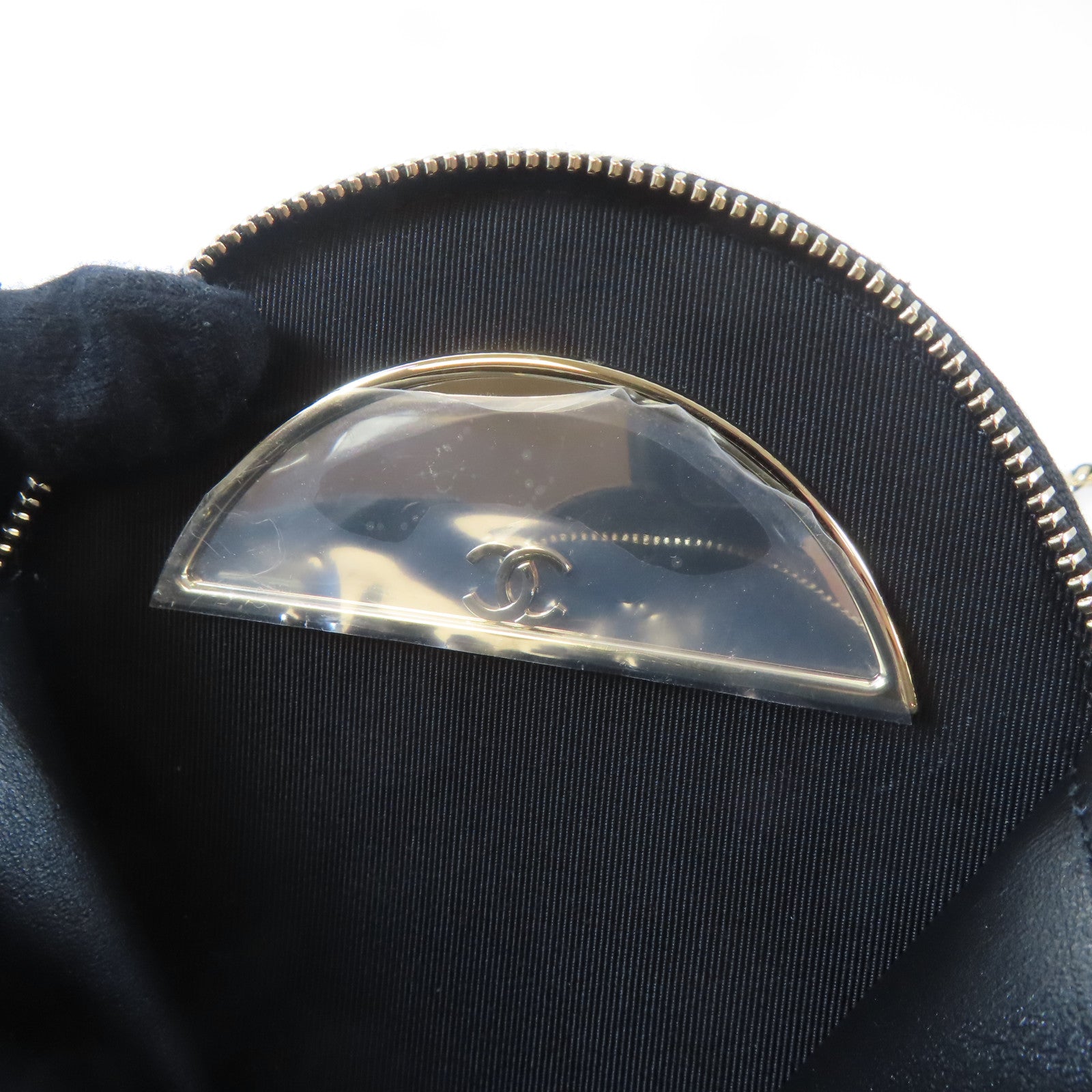 CHANEL 菱格Caviar皮革Chain Shoulder金扣手挽肩背兩用袋黑色