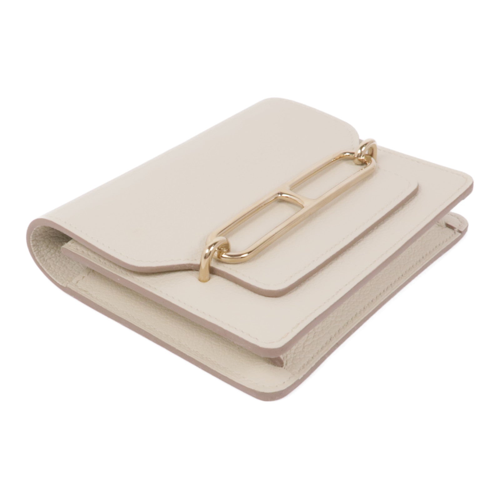HERMES Evercolor皮革Roulis Slim金扣錢包Beton