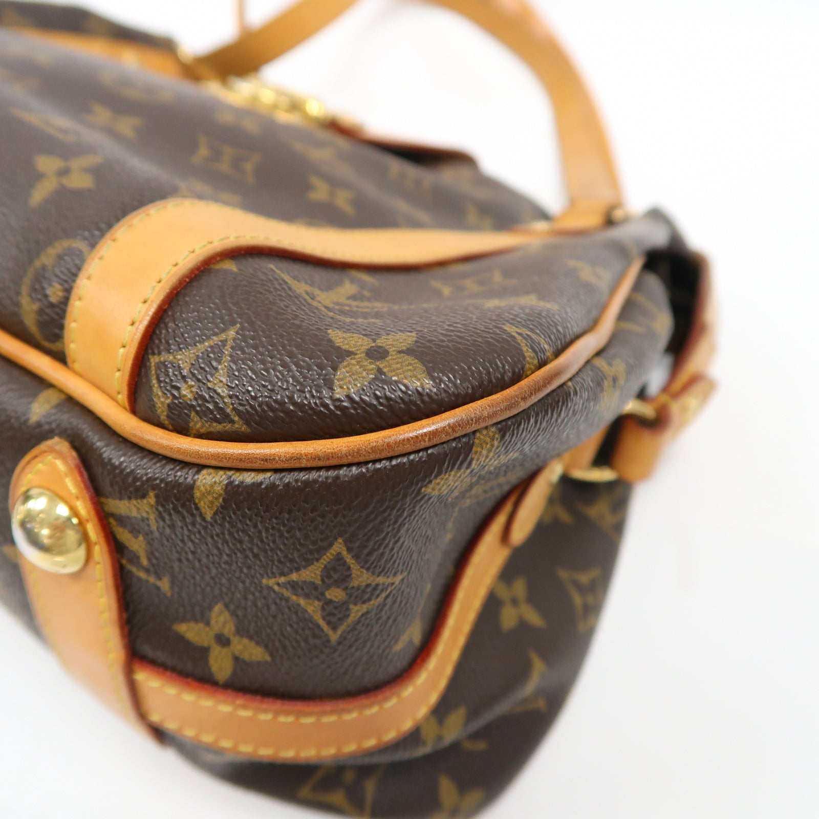 LOUIS VUITTON Monogram Stresa PM金扣肩背袋啡色