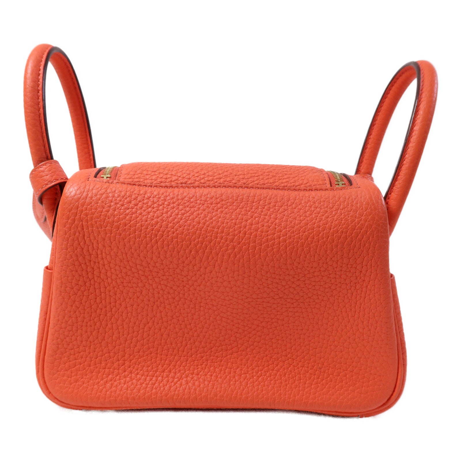HERMES Mini Lindy金扣手挽肩背兩用袋Rouge Tomate