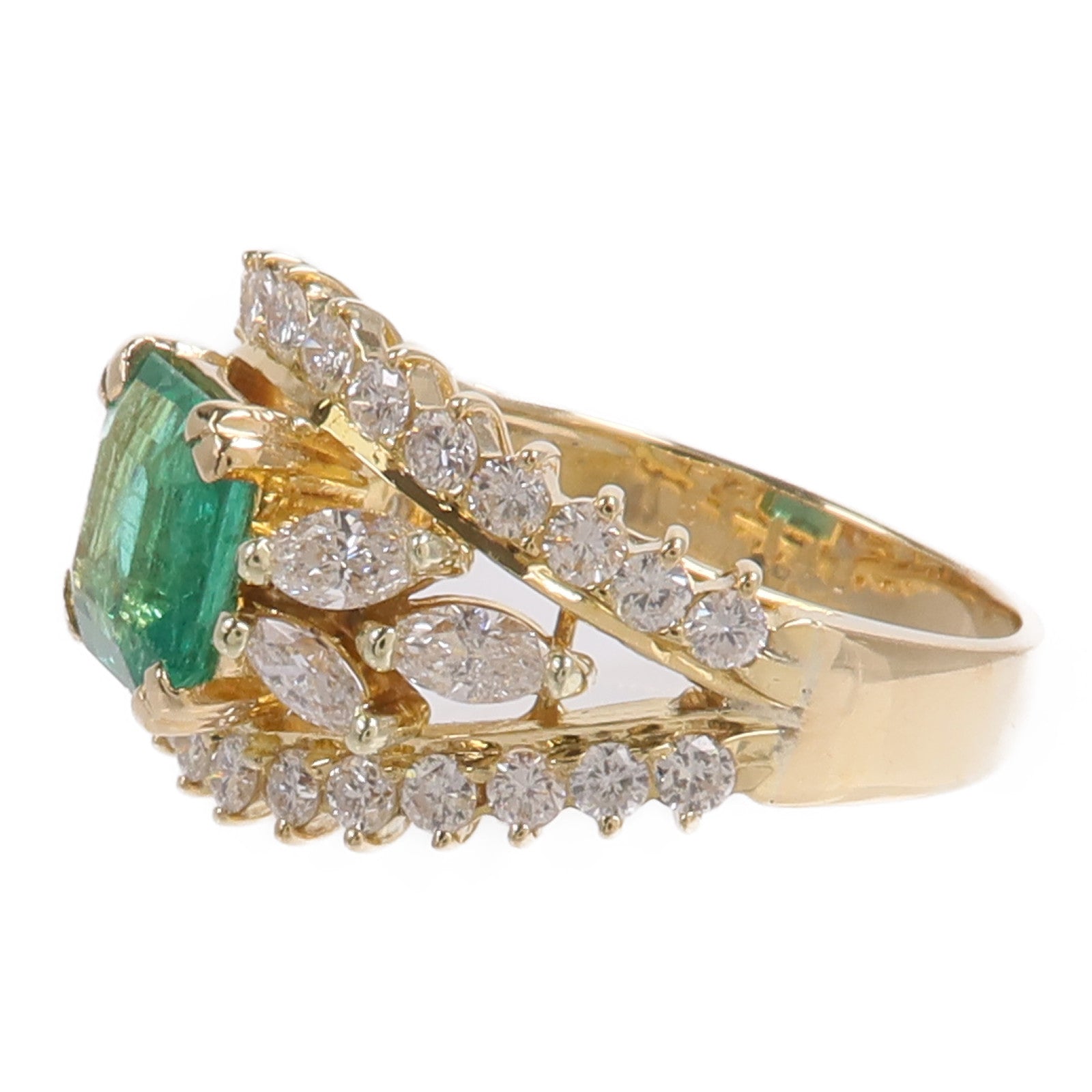 JEWELRY 18K黃金Emerald Diamond Ring綠寶石/鑽石戒指