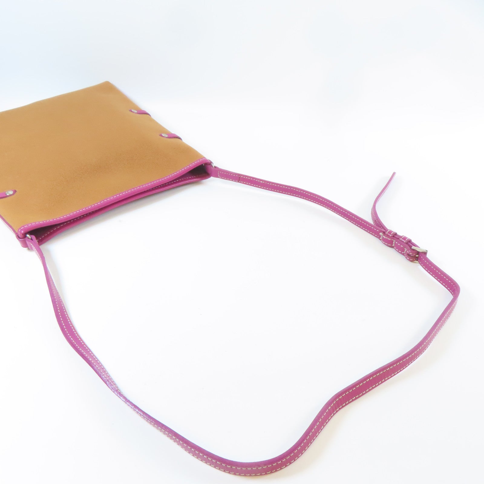 BURBERRY 帆布Shoulder Bag銀扣肩背袋啡色/紫色
