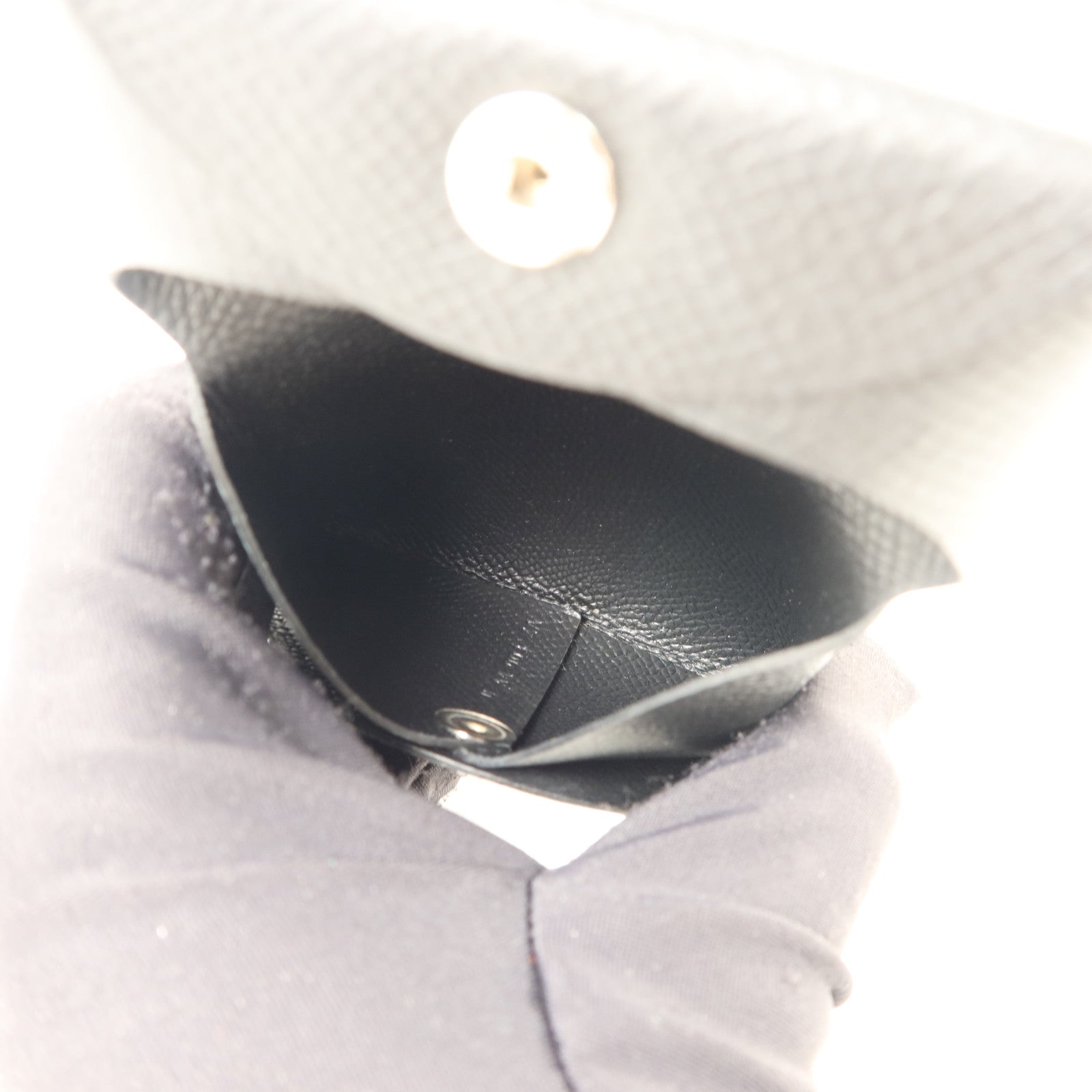 HERMES Epsom皮革Bastia Coin Purse零錢包Noir