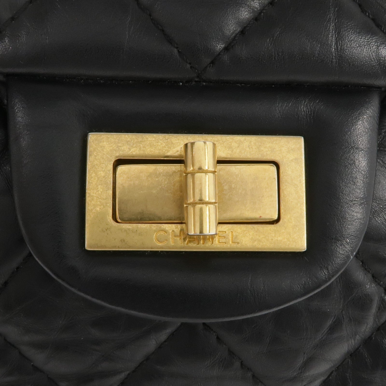 CHANEL 牛皮皮革2.55 Large金扣鏈帶肩背袋