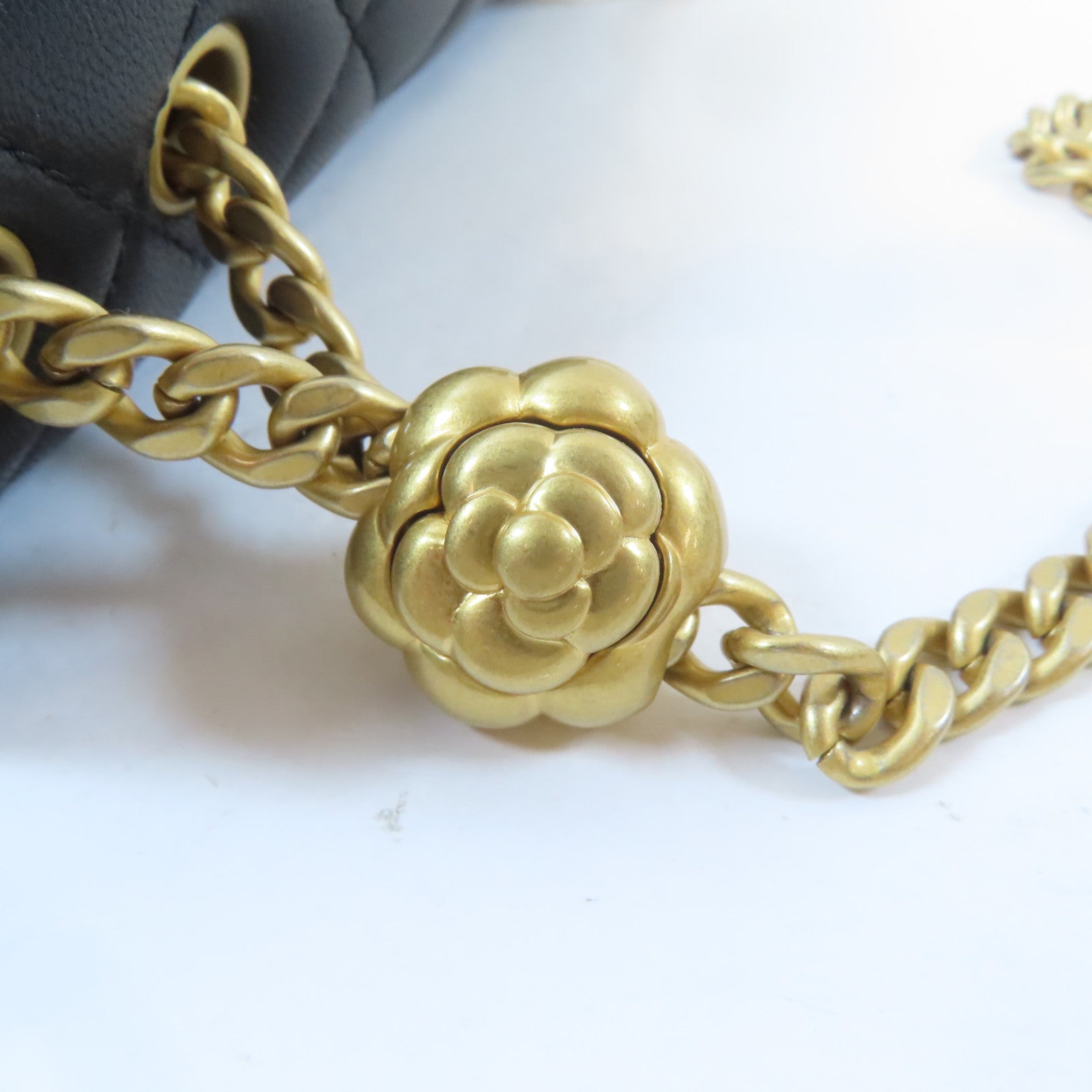 CHANEL 菱格羊皮皮革Mini Flap Bag金扣鏈帶肩背袋黑色