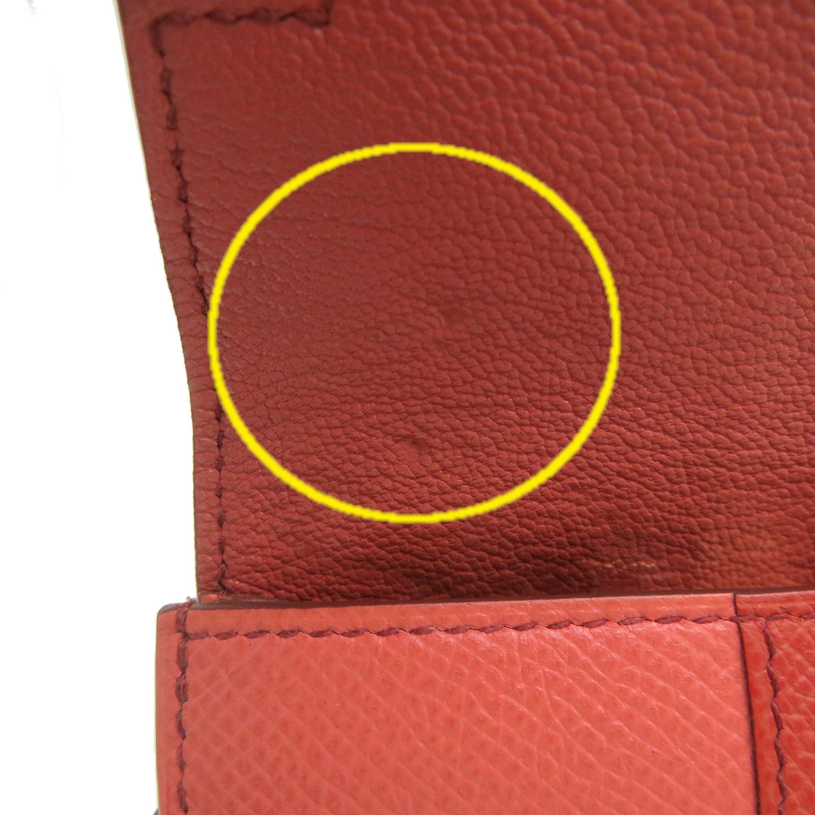 HERMES 【激减优惠】Epsom皮革银扣Kelly Wallet长钱包粉红色/橙色