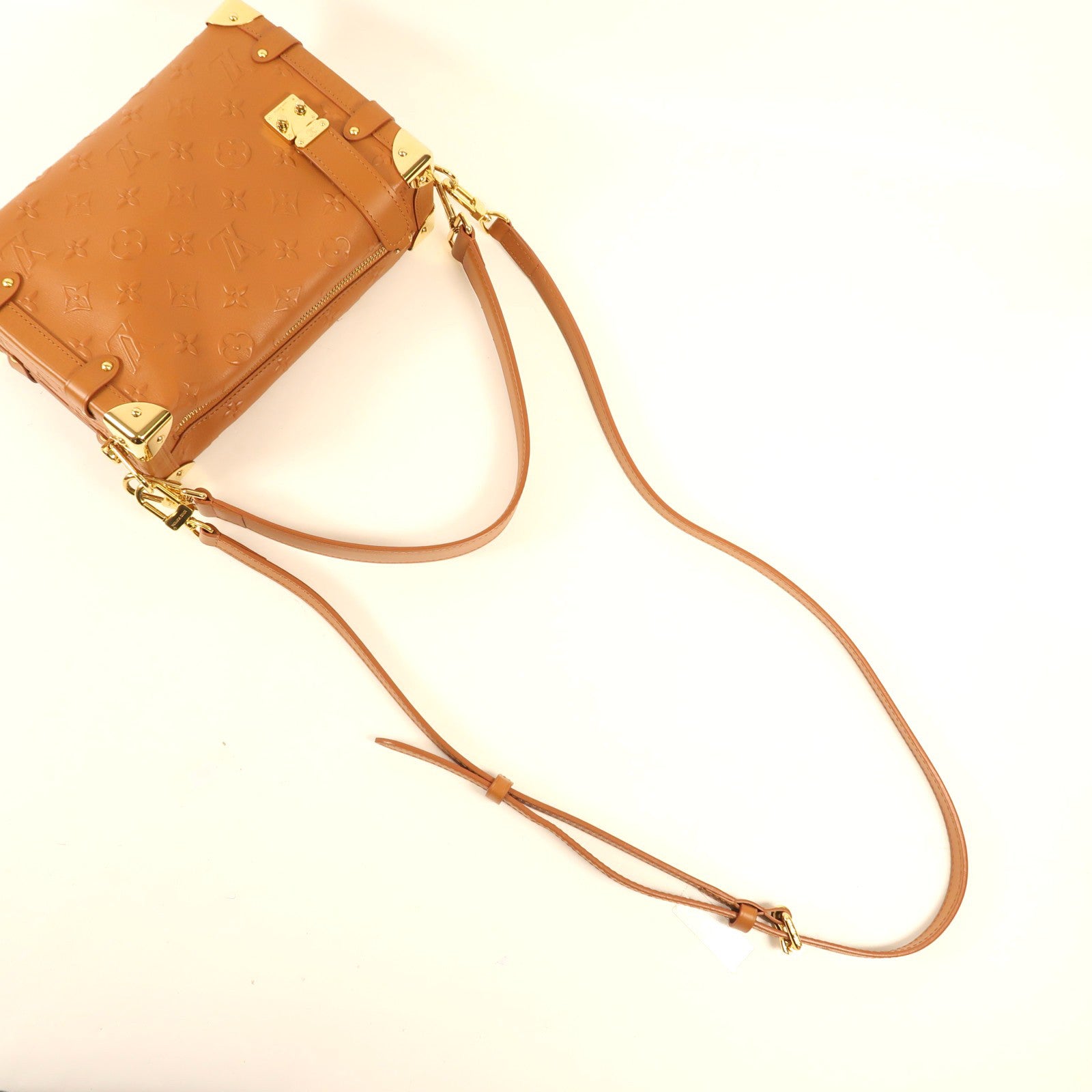 LOUIS VUITTON Monogram Empreinte Side Trunk金扣手挽肩背兩用袋