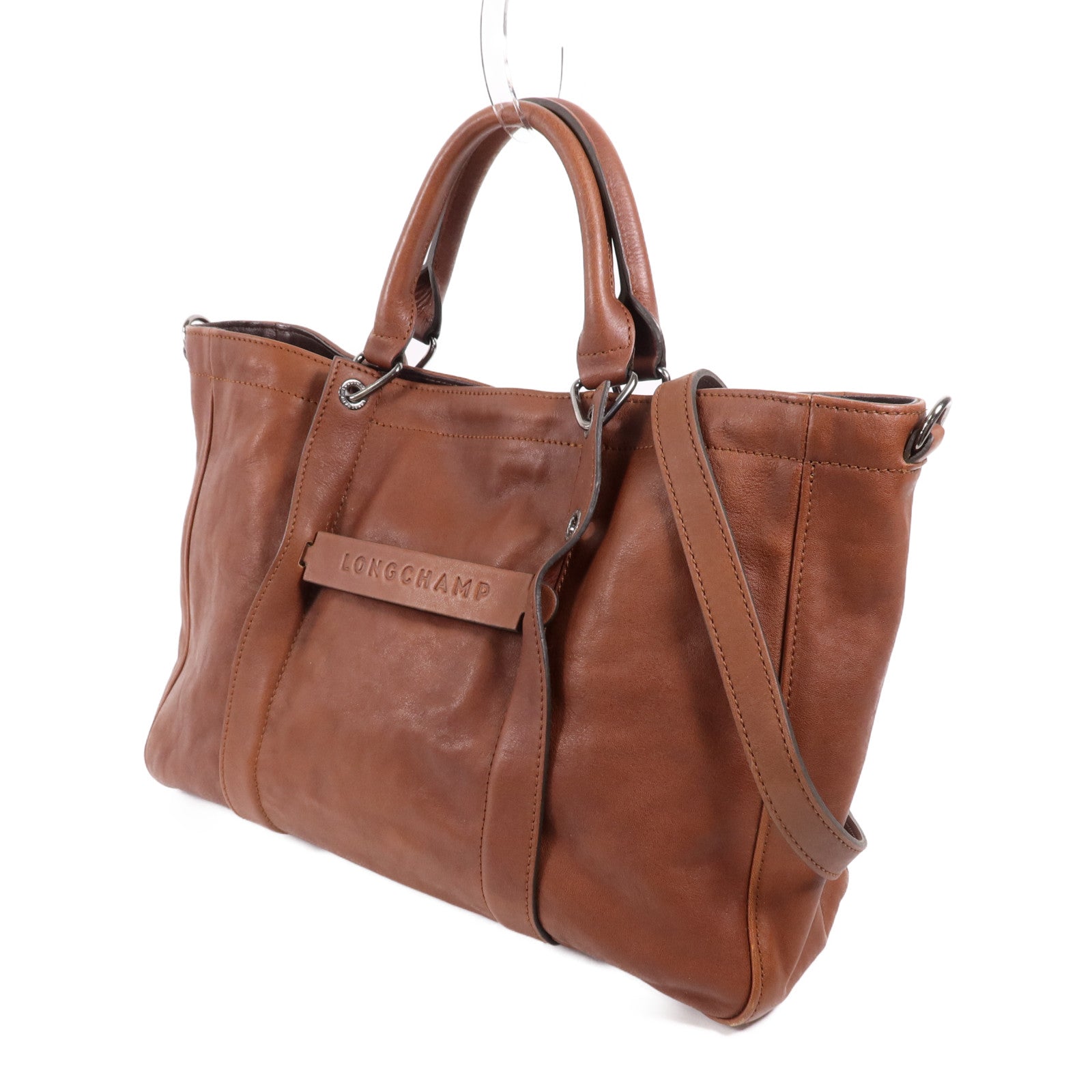 Longchamp 牛皮皮革2 Way Shoulder銀扣肩背袋