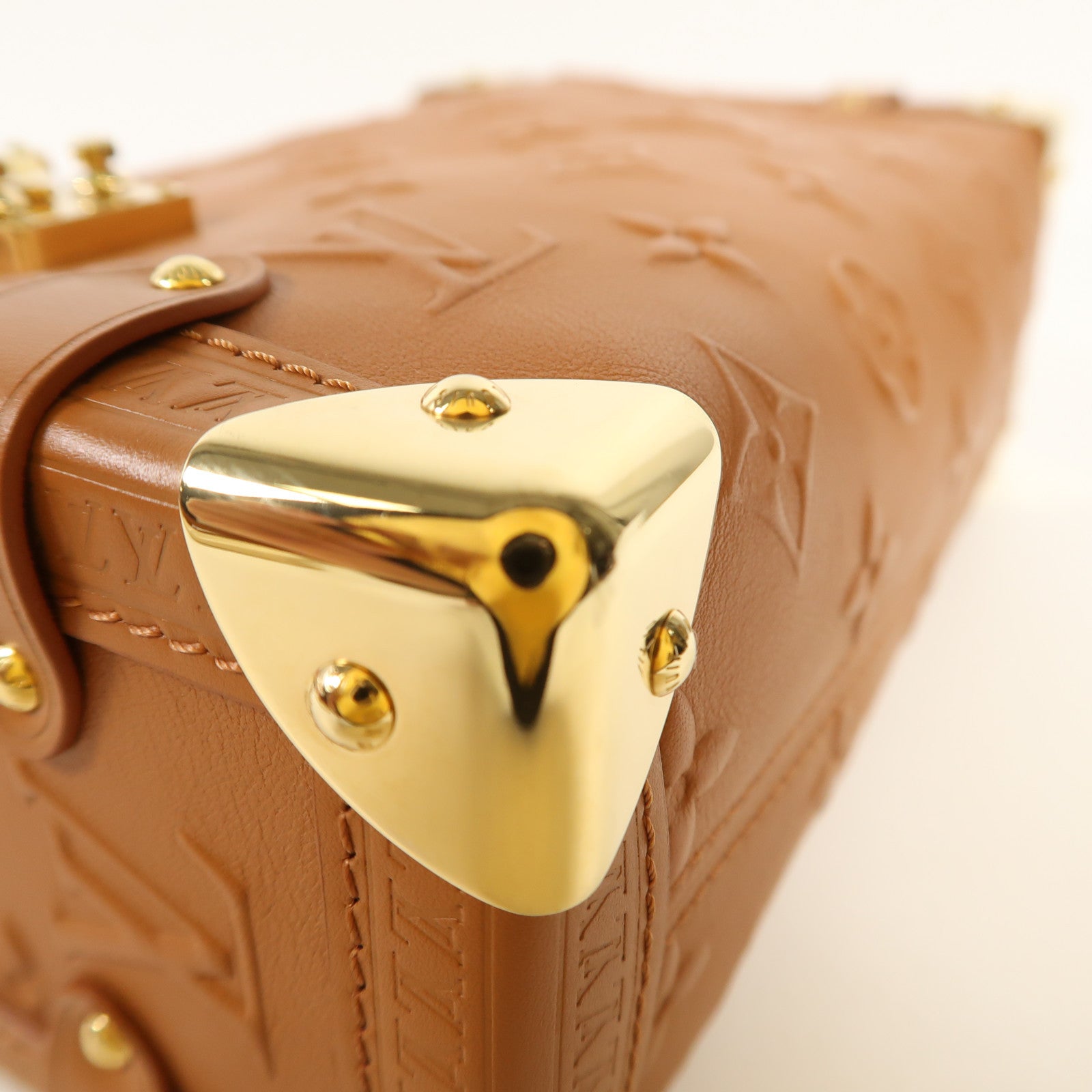 LOUIS VUITTON Monogram Empreinte Side Trunk金扣手挽肩背兩用袋