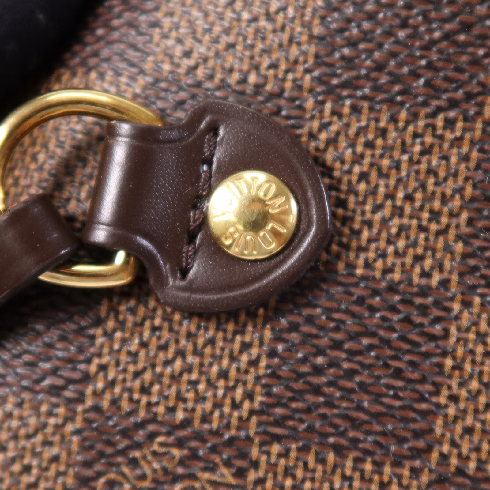 LOUIS VUITTON Damier Neverfull MM金扣手挽袋