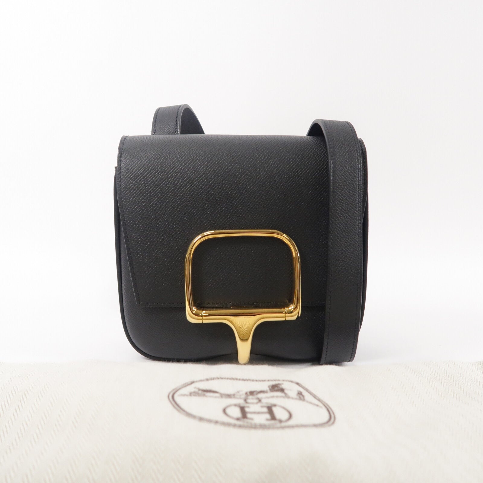 HERMES Epsom皮革Della Cavalleria Mini肩背袋Noir