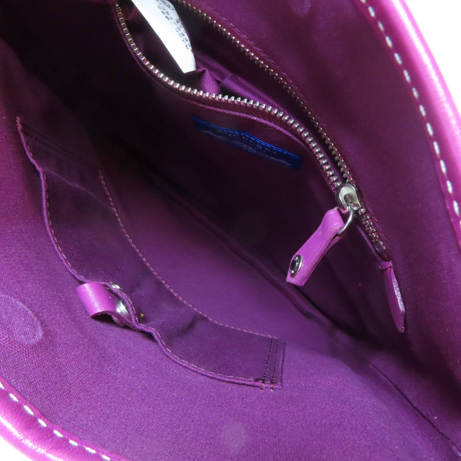 BURBERRY 帆布Shoulder Bag銀扣肩背袋啡色/紫色