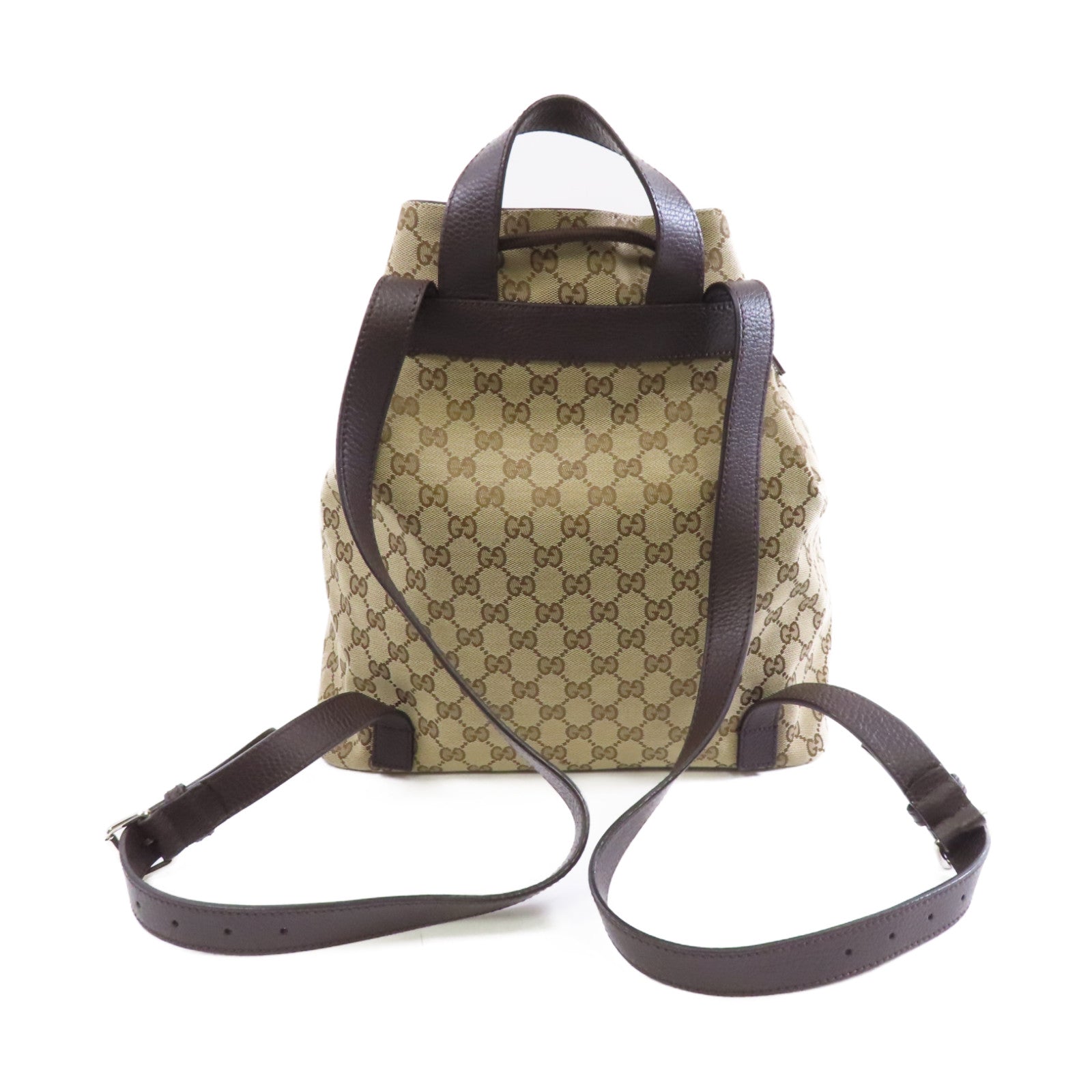 GUCCI 帆布Backpack銀扣背包啡色