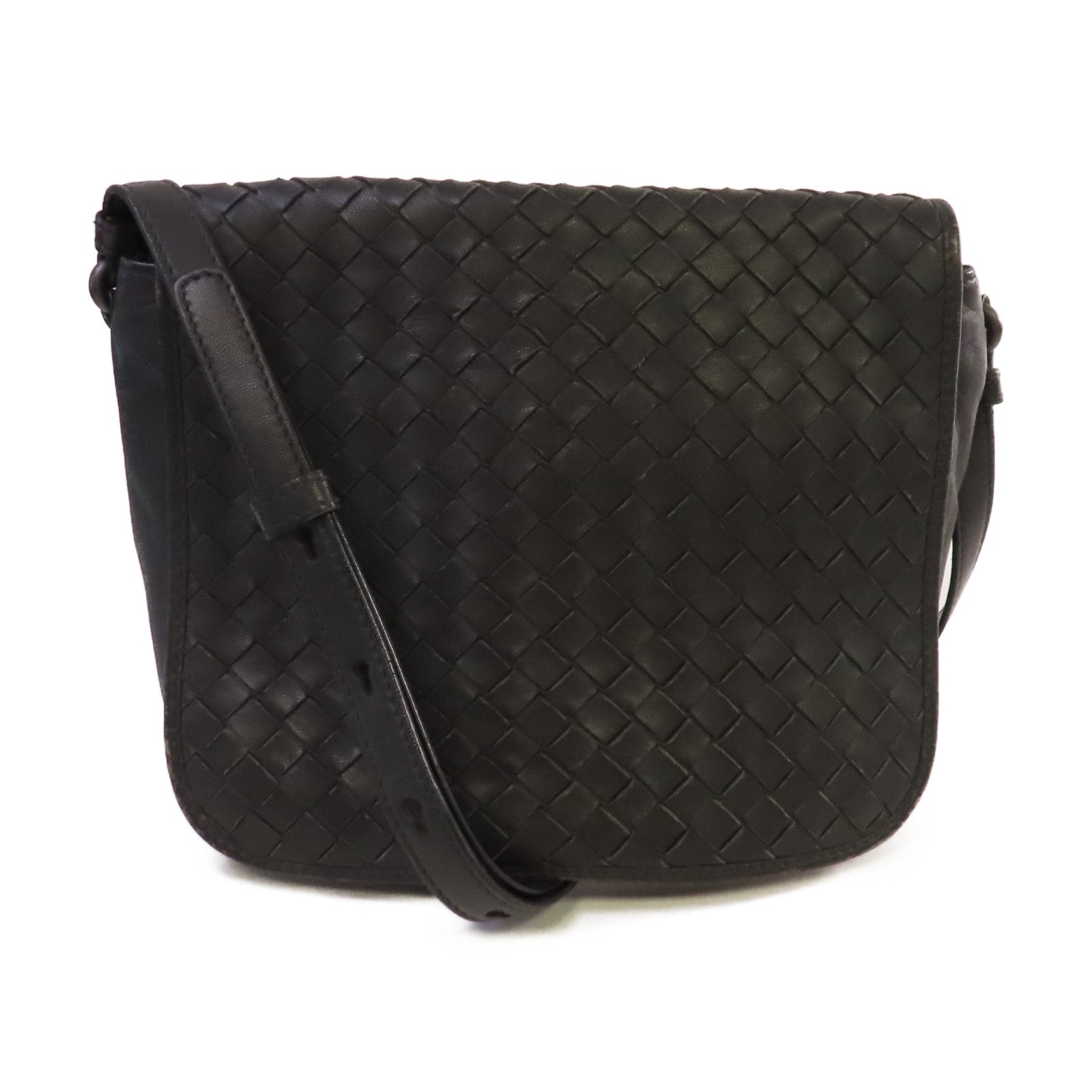 BOTTEGA VENETA 【激減優惠】織紋皮革Shoulder Bag肩背袋黑色