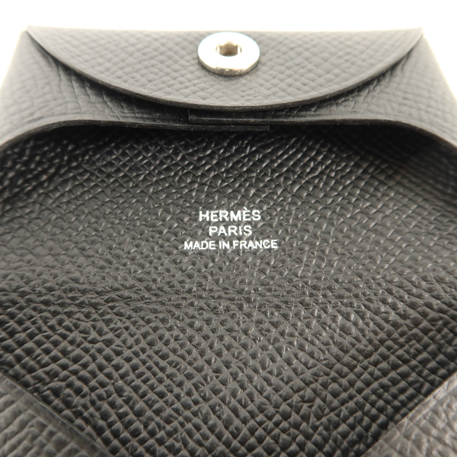 HERMES Epsom皮革Bastia Coin Purse零錢包Noir