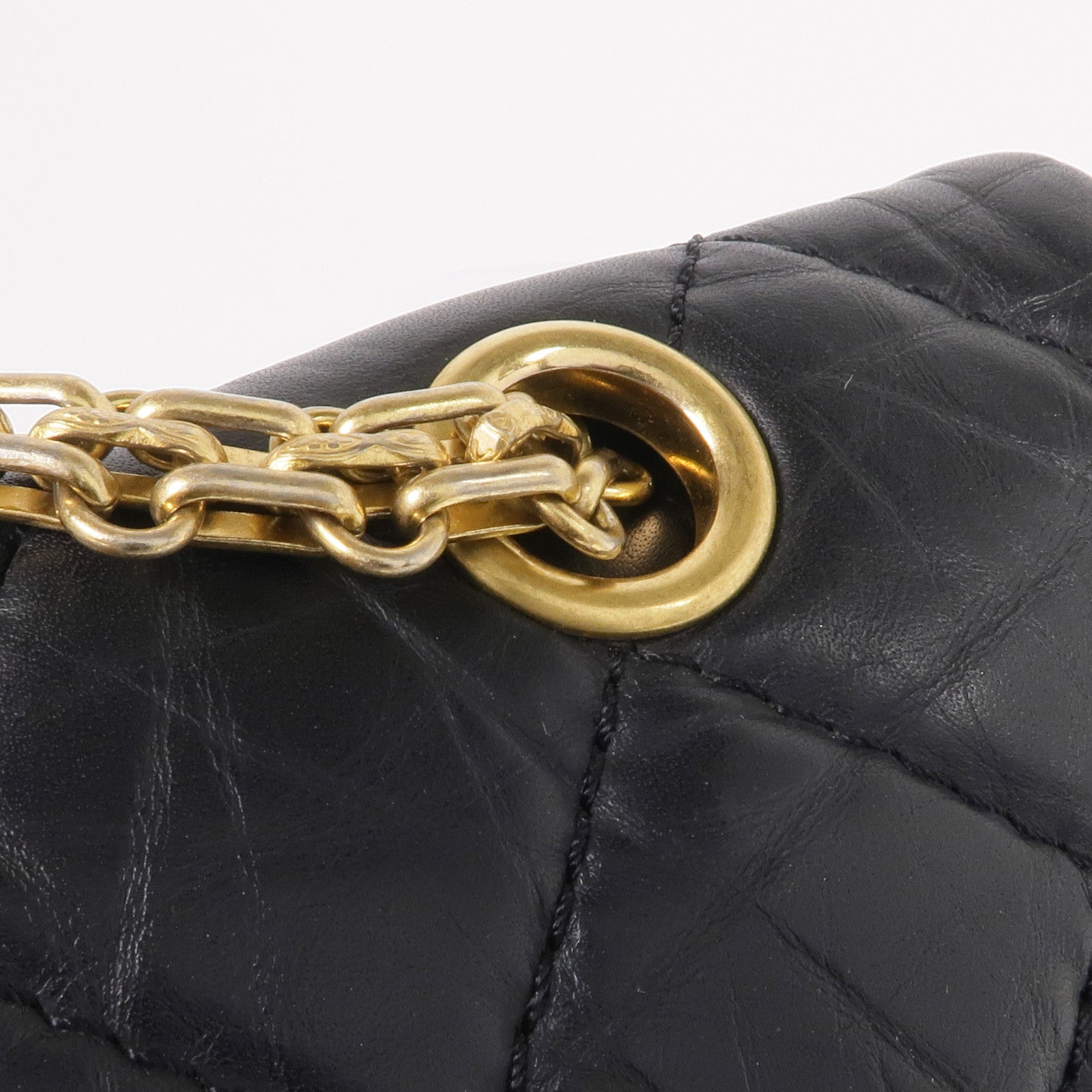 CHANEL 牛皮皮革2.55 Large金扣鏈帶肩背袋