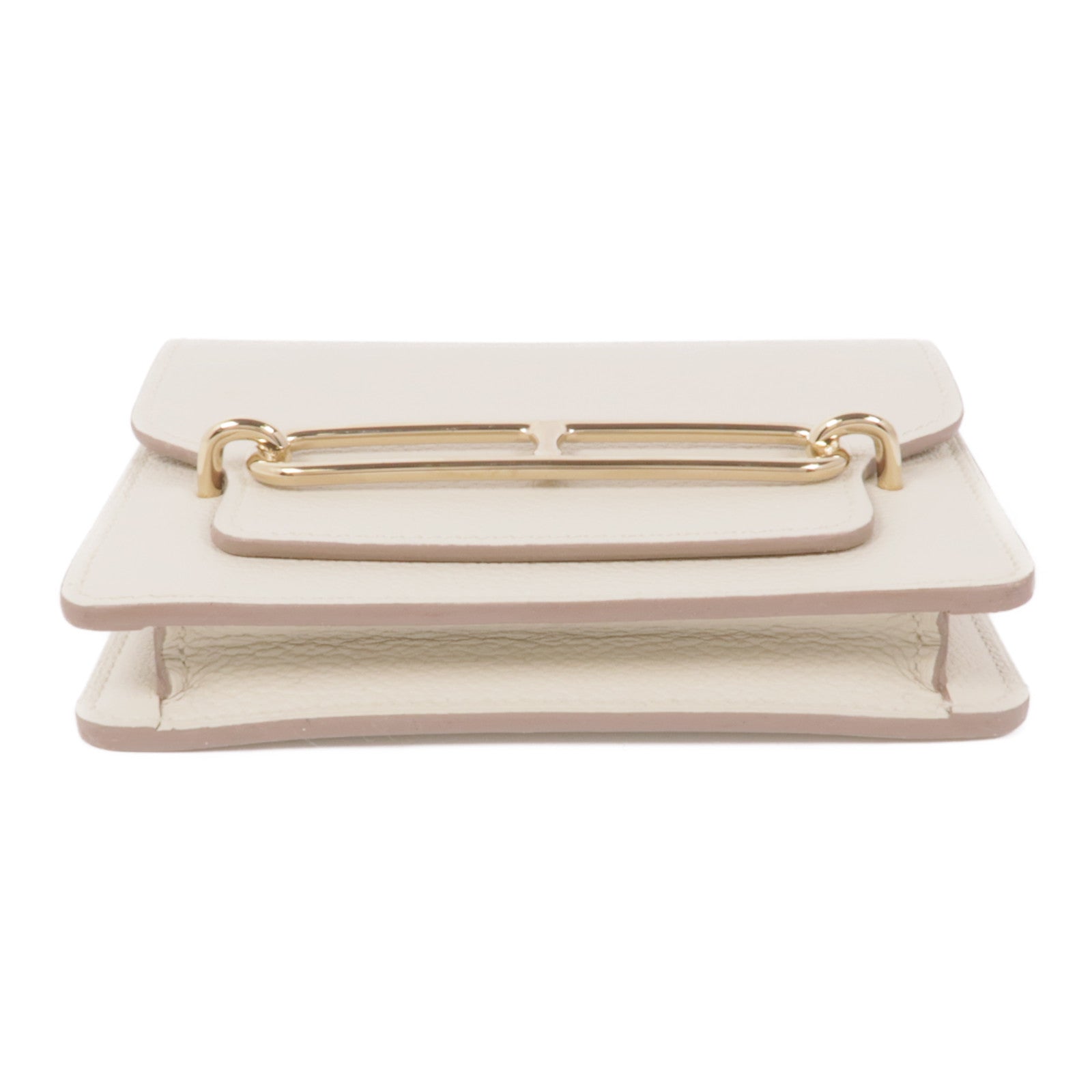 HERMES Evercolor皮革Roulis Slim金扣錢包Beton
