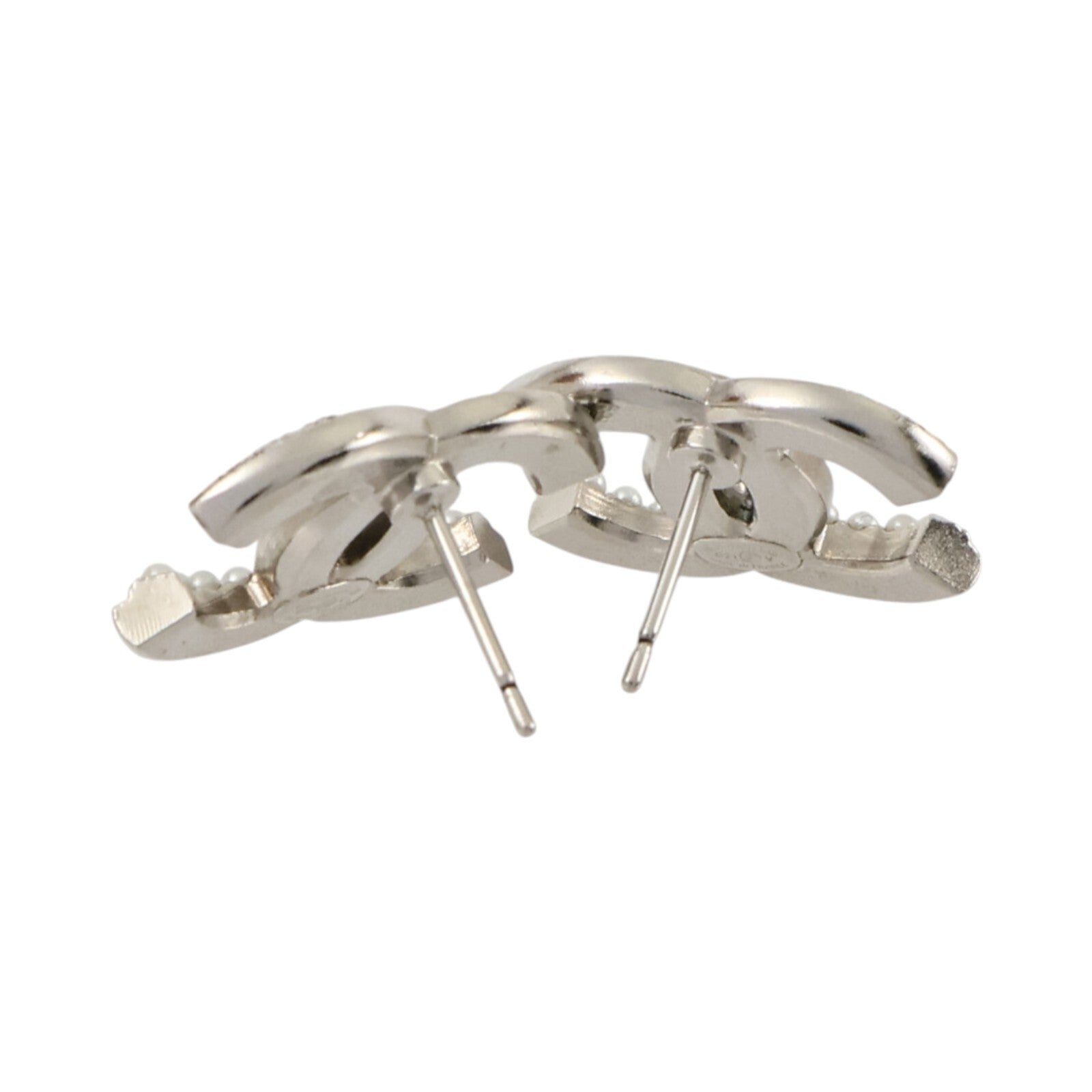CHANEL PVC/金屬CC Pierced Earrings耳環
