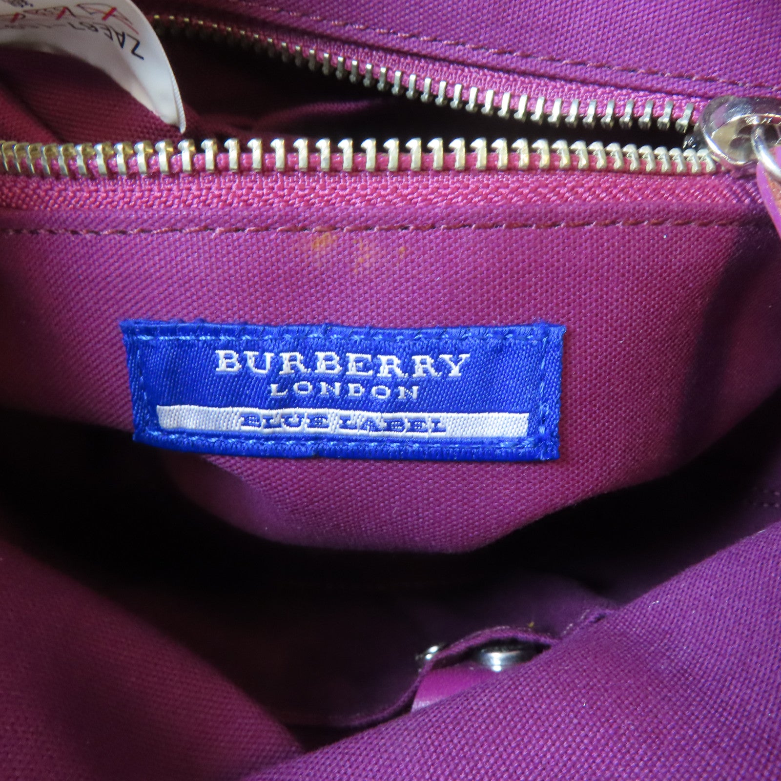 BURBERRY 帆布Shoulder Bag銀扣肩背袋啡色/紫色