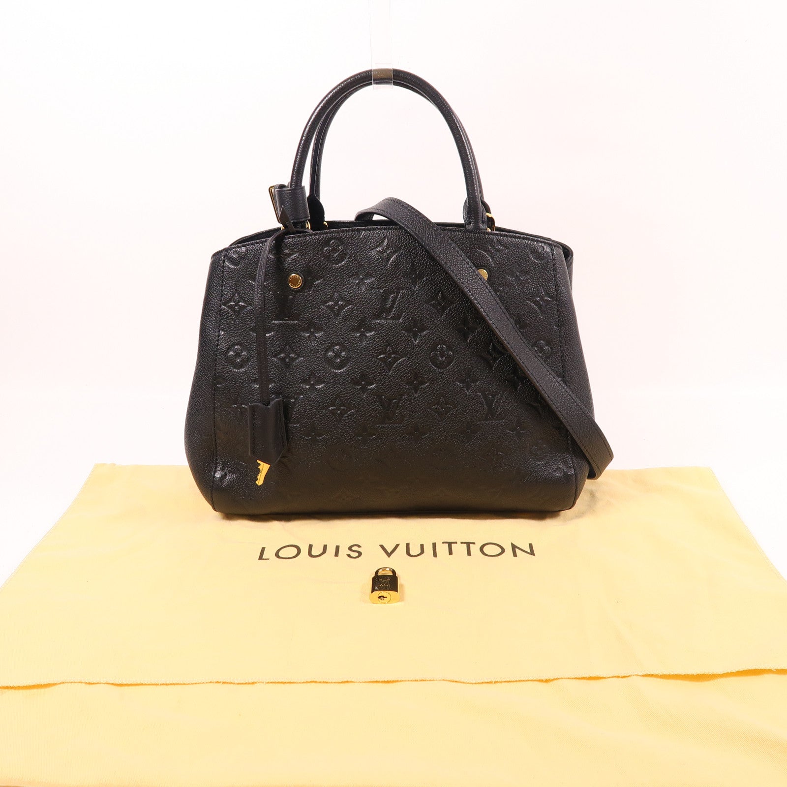 LOUIS VUITTON Monogram Empreinte Montaigne MM手挽肩背兩用袋