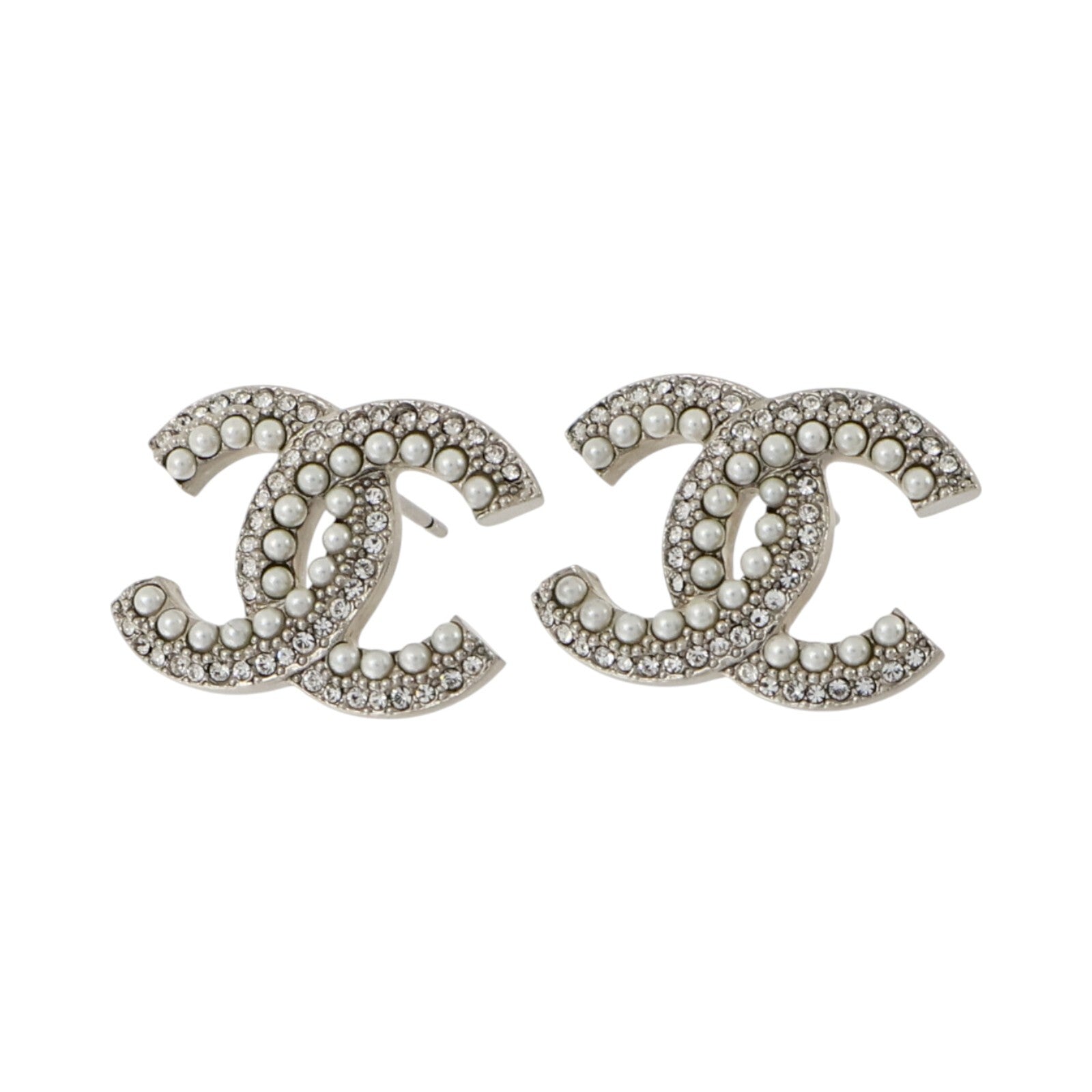 CHANEL PVC/金屬CC Pierced Earrings耳環