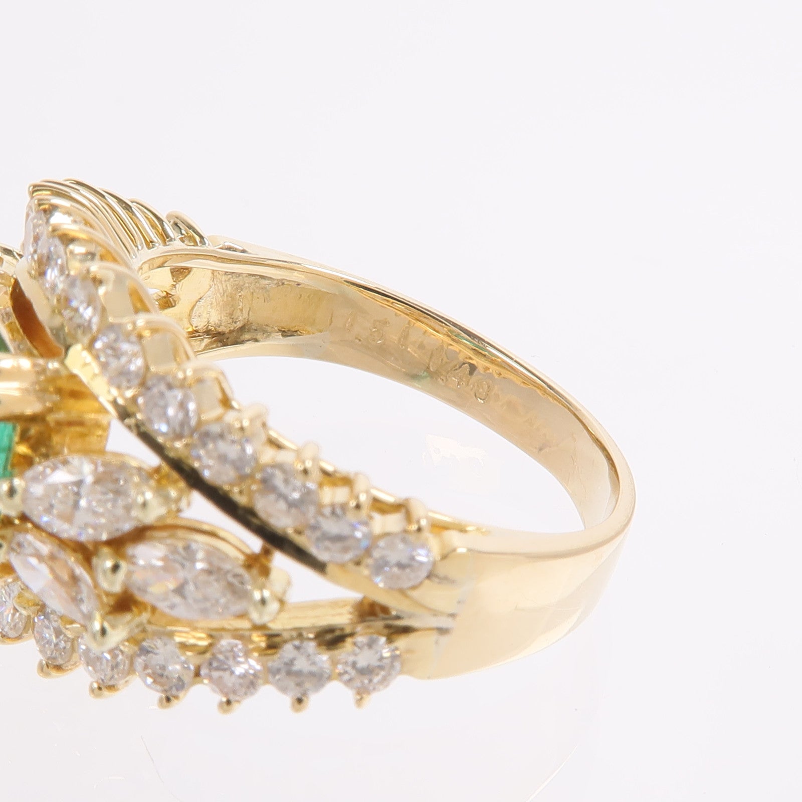 JEWELRY 18K黃金Emerald Diamond Ring綠寶石/鑽石戒指