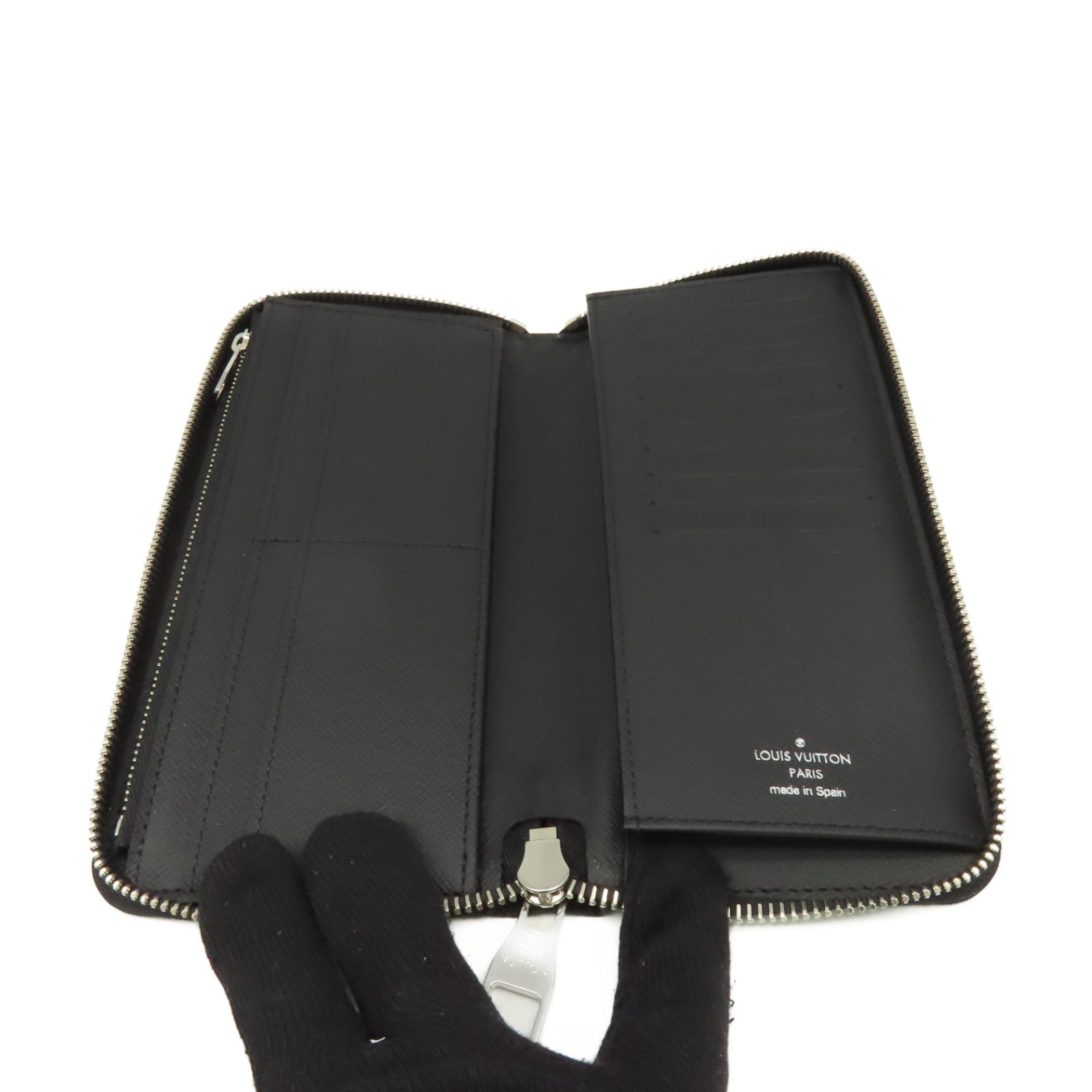 LOUIS VUITTON 【激減優惠】Damier Graphite Zippy Wallet Vertical金扣拉鏈長錢包黑色