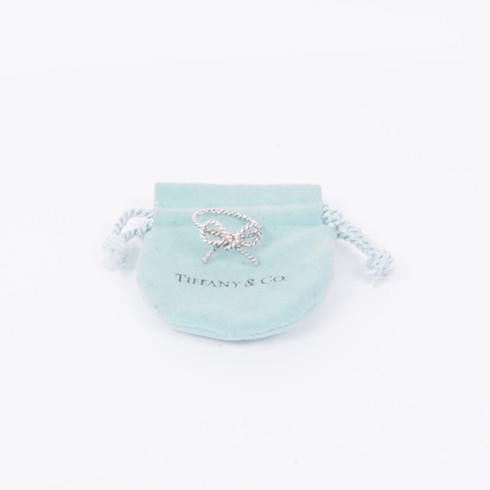 TIFFANY＆CO 925純銀Twisted Bow Ring戒指US#5.5