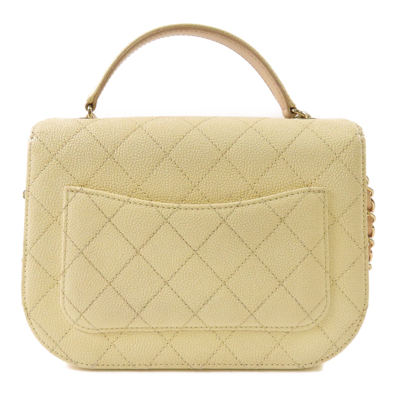 CHANEL 皮革Shoulder Bag金扣手挽肩背兩用袋